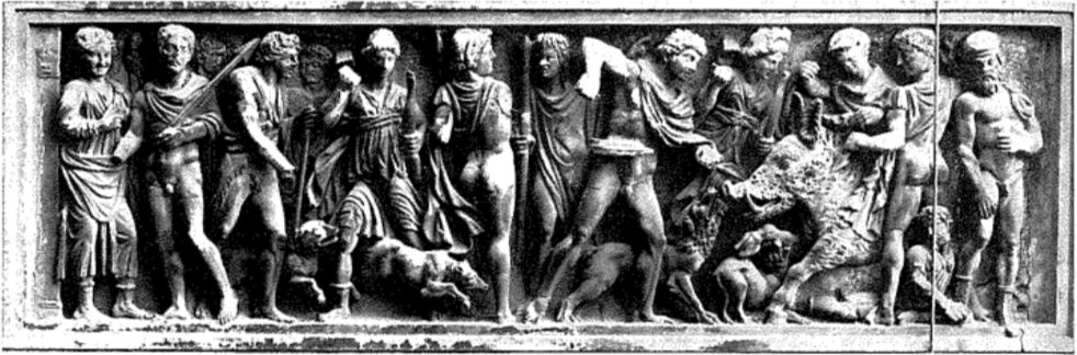 Meleagro alla caccia calidonia (sarcofago/ fronte) (inizio SECOLI/ III)