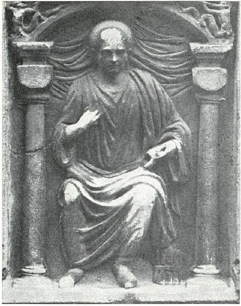 Figura maschile seduta (rilievo, opera isolata) - ambito non noto (XVII)
