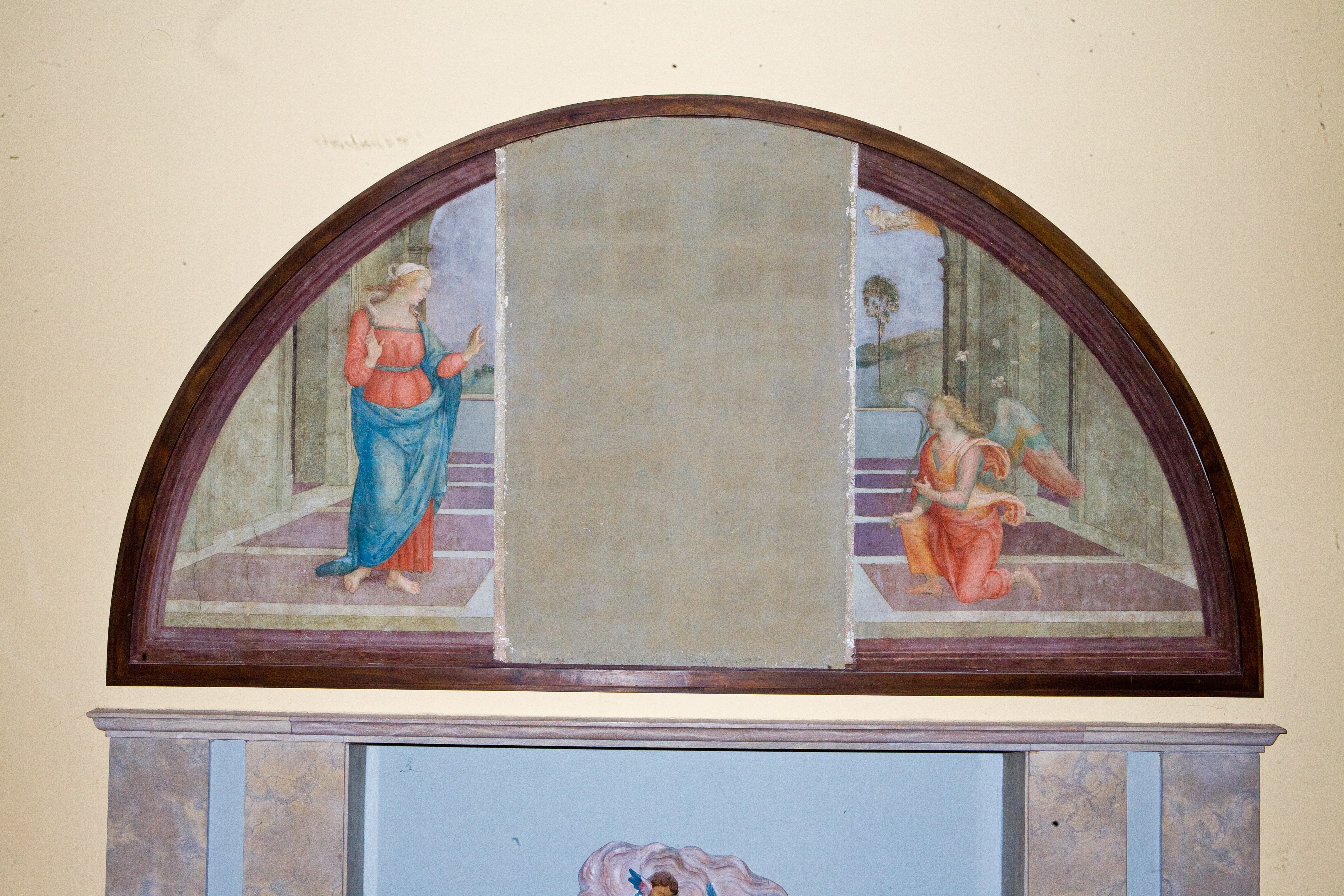 Annunciazione (dipinto) di Giovanni di Pietro detto lo Spagna (attribuito) (sec. XVI)
