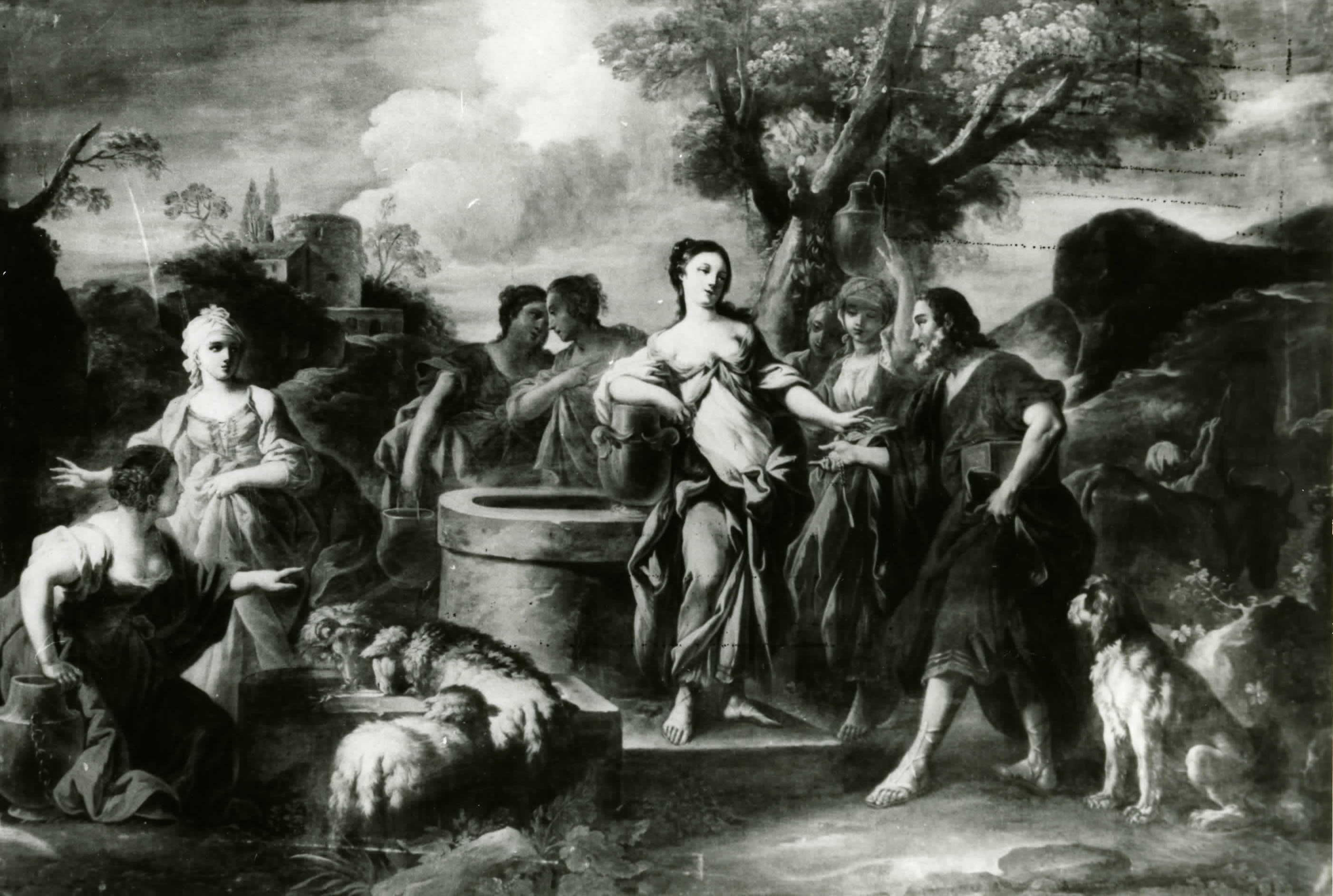 Rebecca al pozzo (dipinto, opera isolata) di Beaumont Claudio Francesco (attribuito) (XVIII)