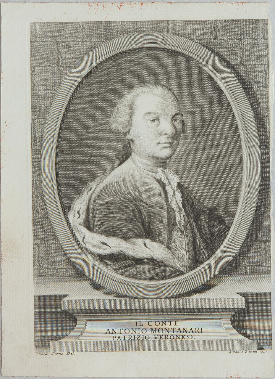 Ritratto di Antonio Montanari (stampa smarginata) di Baratti Antonio, Fiorio Angelo - ambito veneziano (sec. XVIII)