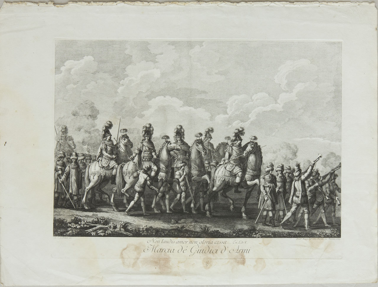 Corteo di cavalieri (stampa) di Baratti Antonio, Muzzi Domenico, Petitot Ennemond Alexandre - ambito veneziano (sec. XVIII)
