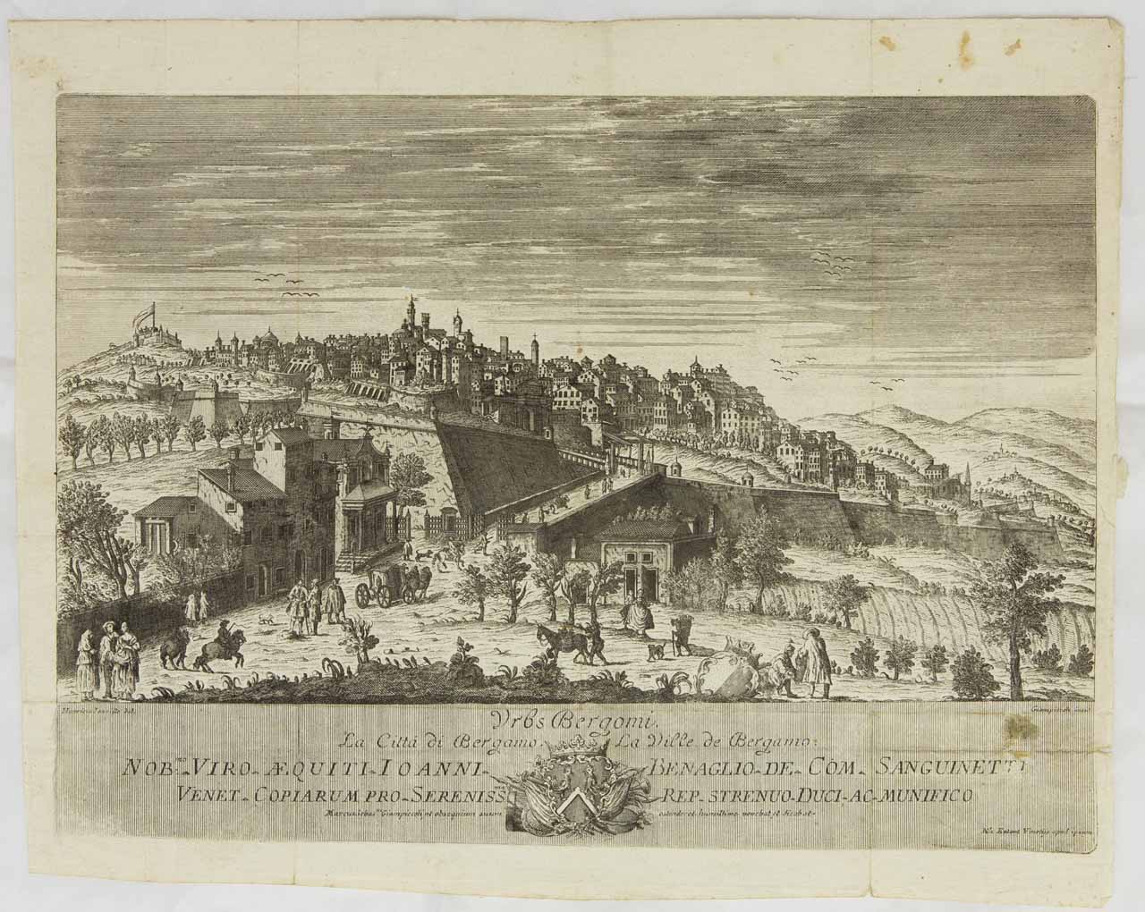 Veduta di Bergamo (stampa) di Giampiccoli Marco Sebastiano, De Joinville Henri - ambito veneziano (sec. XVIII)