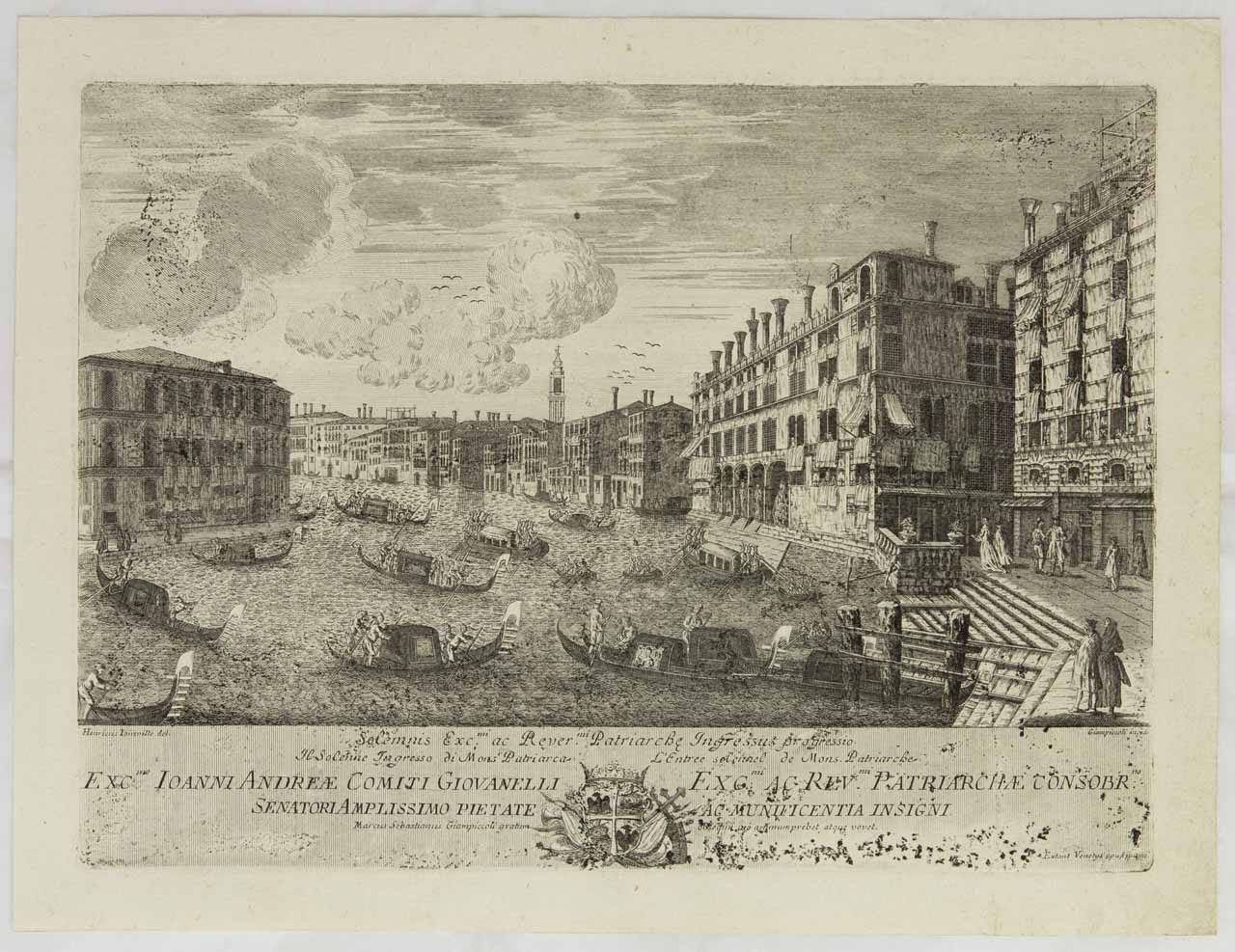 Veduta del Canal Grande a Venezia (stampa) di Giampiccoli Marco Sebastiano, De Joinville Henri - ambito veneziano (sec. XVIII)