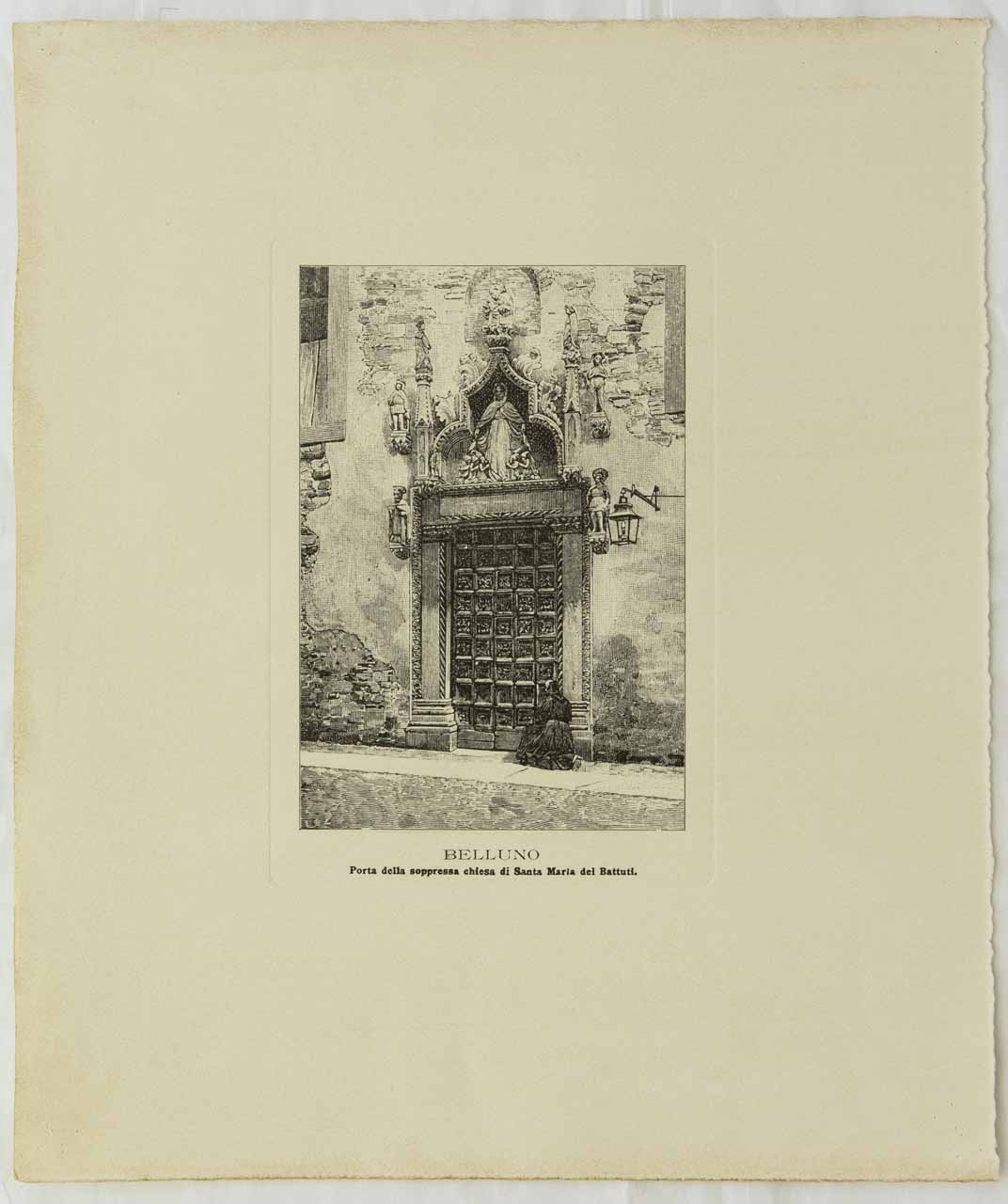 Portale della chiesa di Santa Maria dei Battuti a Belluno (stampa, serie) - ambito veneto (sec. XX)