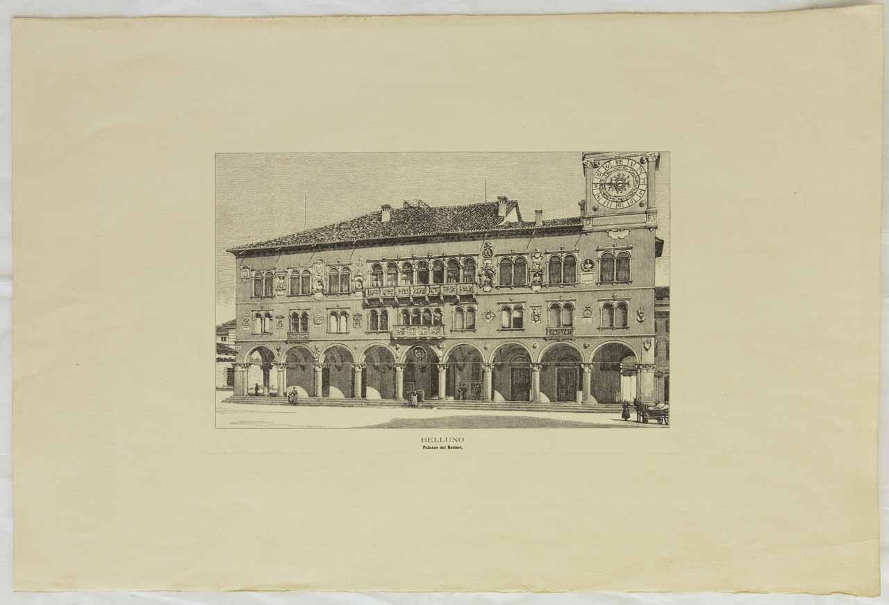 Veduta di Palazzo dei Rettori a Belluno (stampa, serie) - ambito veneto (sec. XX)