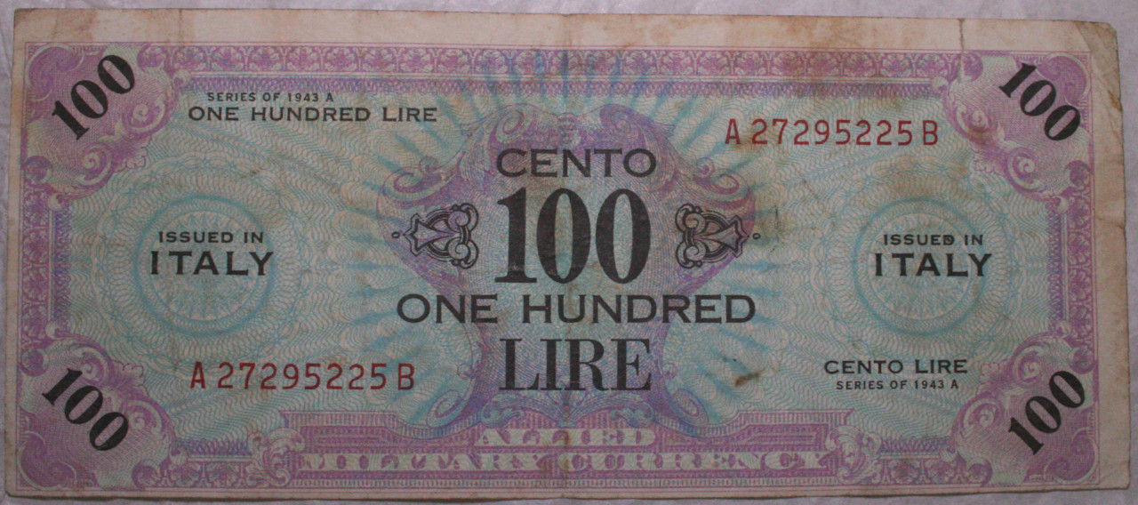 banconota - 100 Lire di U.S. Bureau of Engraving and Printing (SECOLI/ XX)