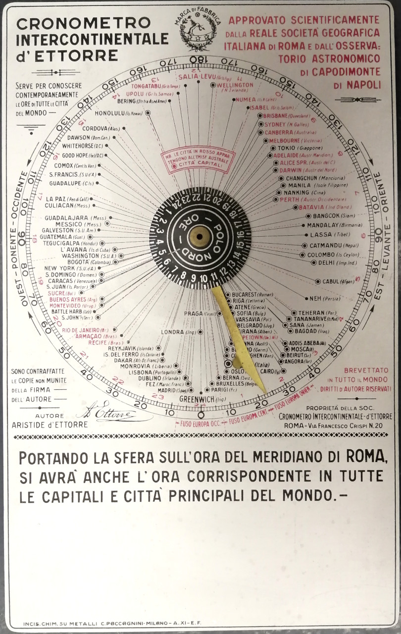 cronometro, intercontinentale d’Ettorre di C. Paccagnini Milano, d'Ettorre Aristide (XX secolo)