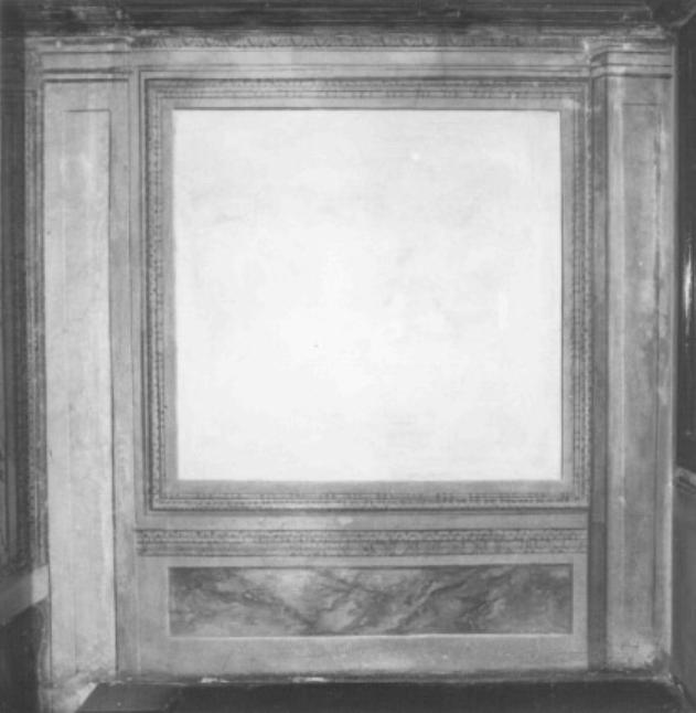 Motivi decorativi a ovoli/ motivi decorativi a fusarole/ motivi decorativi a finti marmi (dipinto) - ambito veneto (sec. XVII)