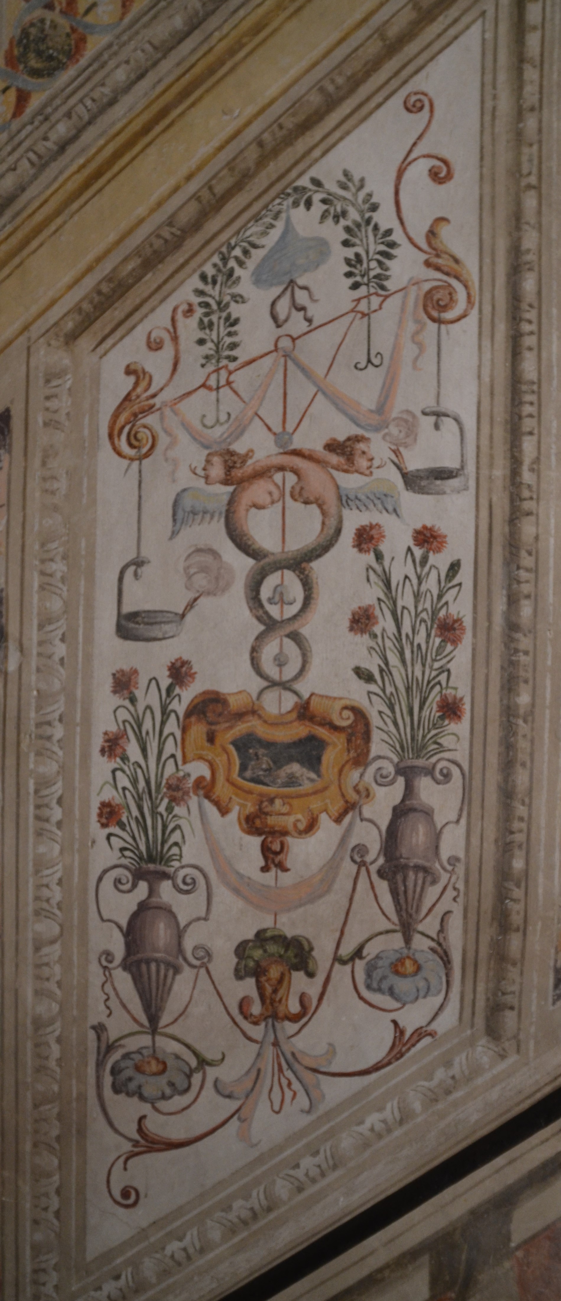 Motivi decorativi a grottesche (dipinto) - ambito veneto (sec. XVII)