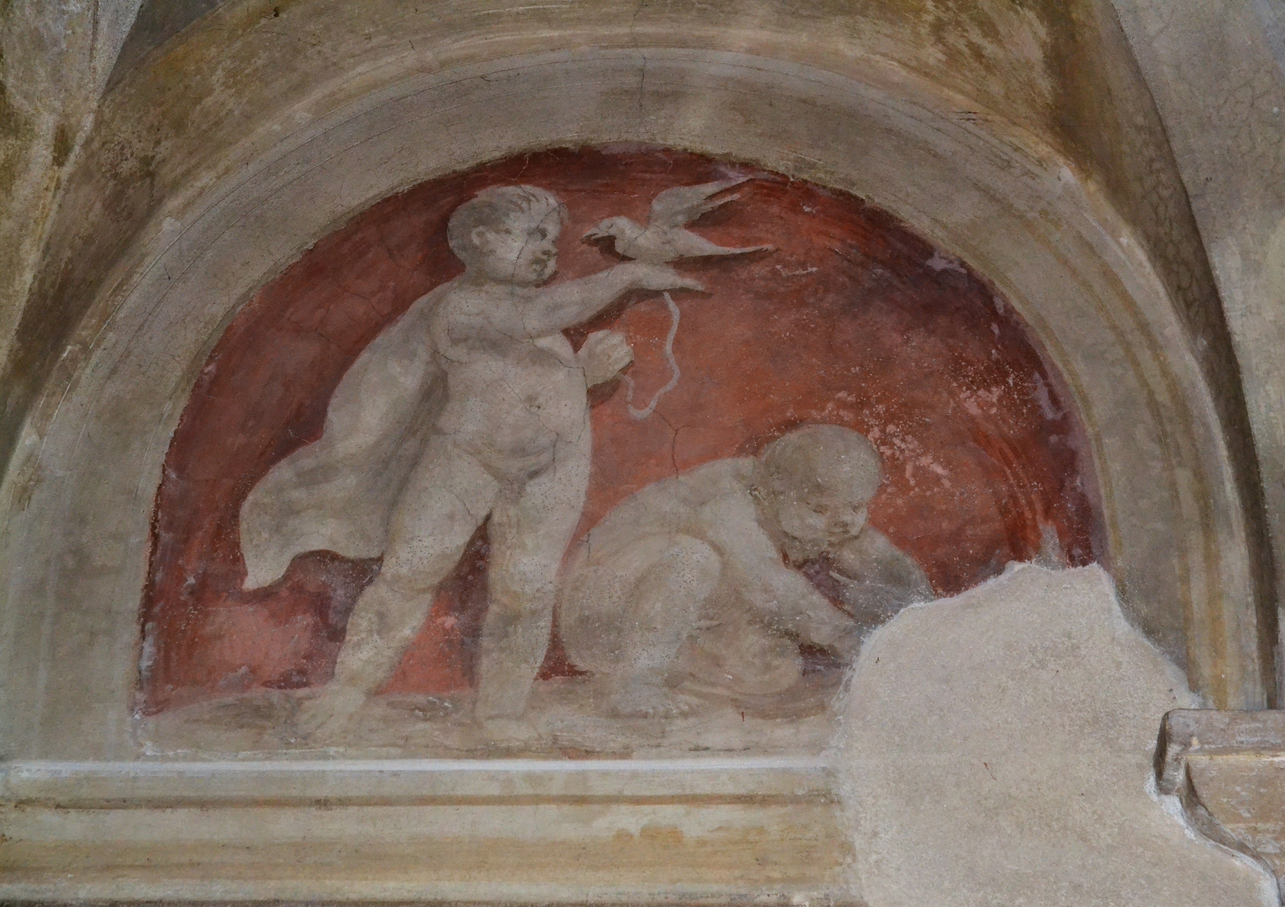 Putti/ uccello (dipinto) di Daniel van den Dyck - ambito fiammingo (sec. XVII)