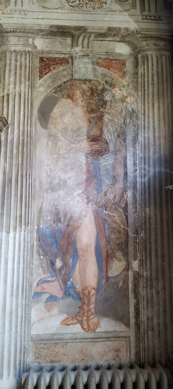 Estate / motivi architettonici a trompe l'oeil / motivi decorativi a finti marmi (dipinto) di Caliari Benedetto (attribuito) (sec. XVI)