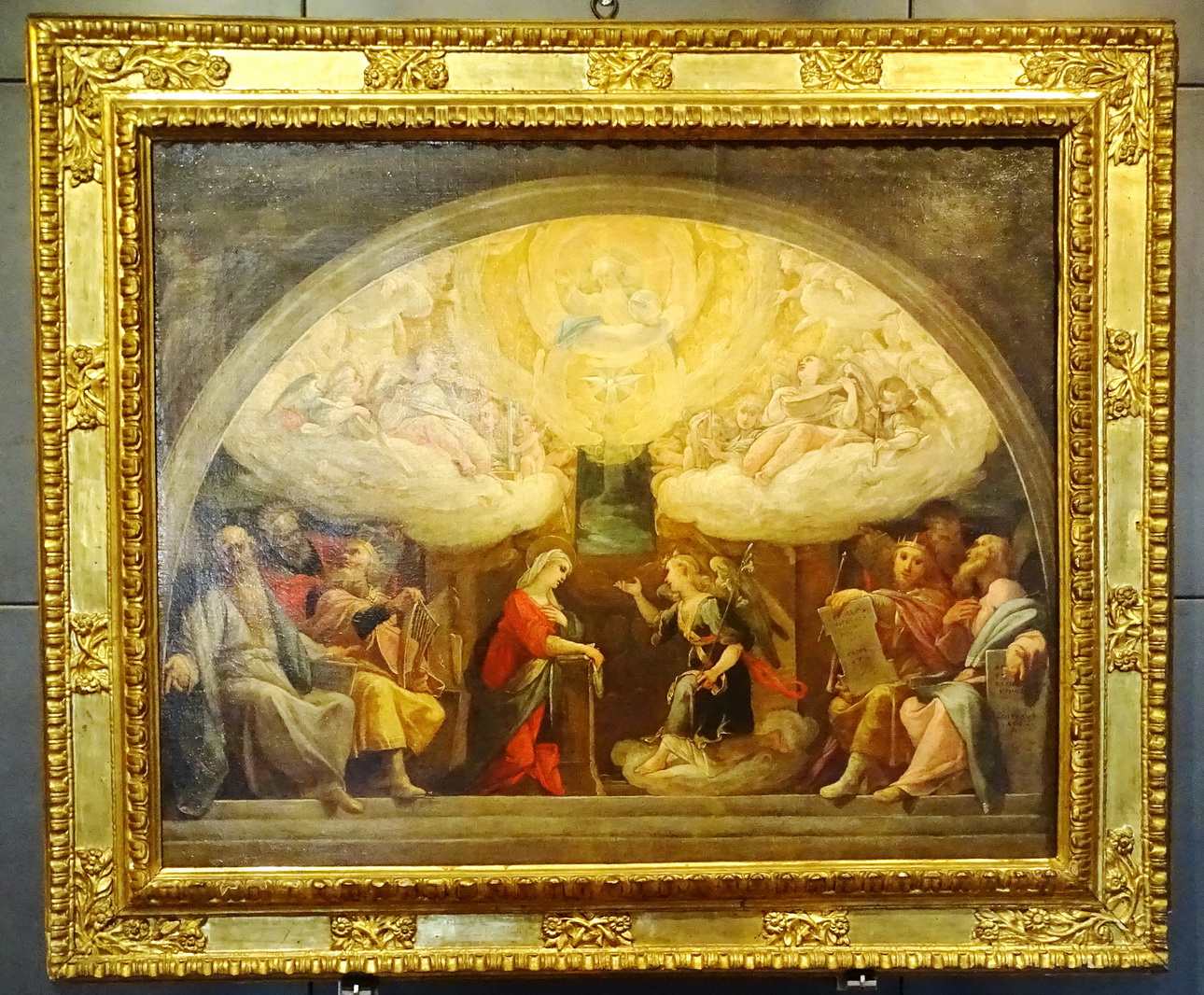 Annunciazione e profeti (dipinto, opera isolata) di Fenzoni Ferraù (attribuito) (fine sec. XVII)
