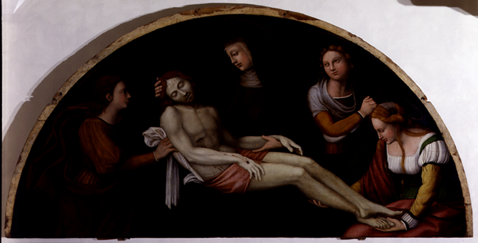 Cristo in pietà e Santi (dipinto, opera isolata) di Alfani, Domenico di Paris (sec. XVI)