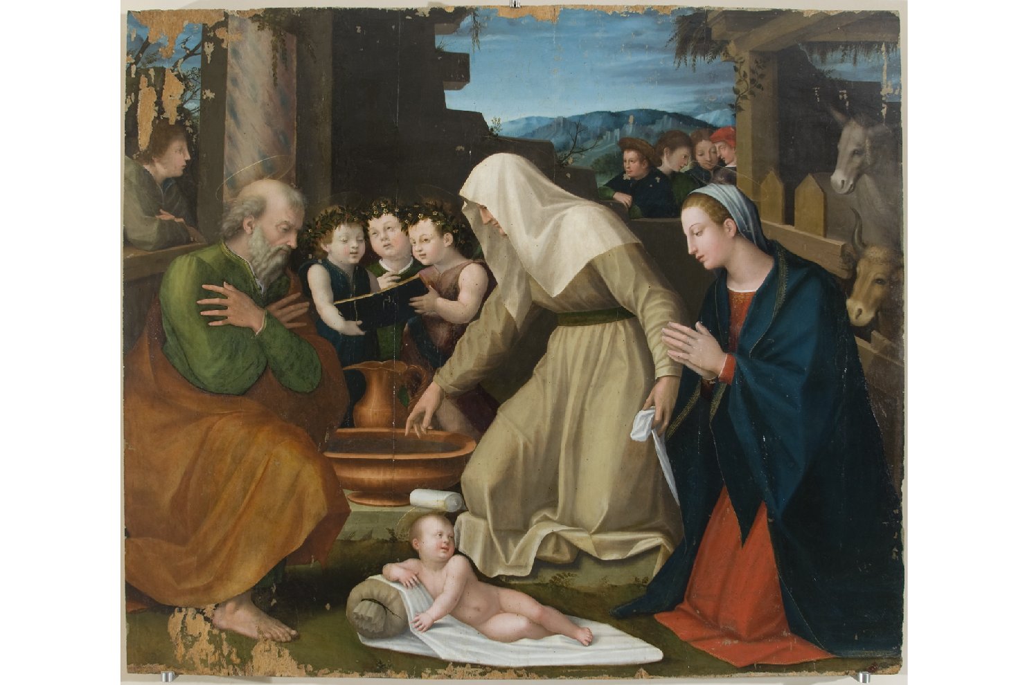 adorazione di Gesù Bambino (dipinto, elemento d'insieme) di Alfani, Domenico di Paris (sec. XVI)
