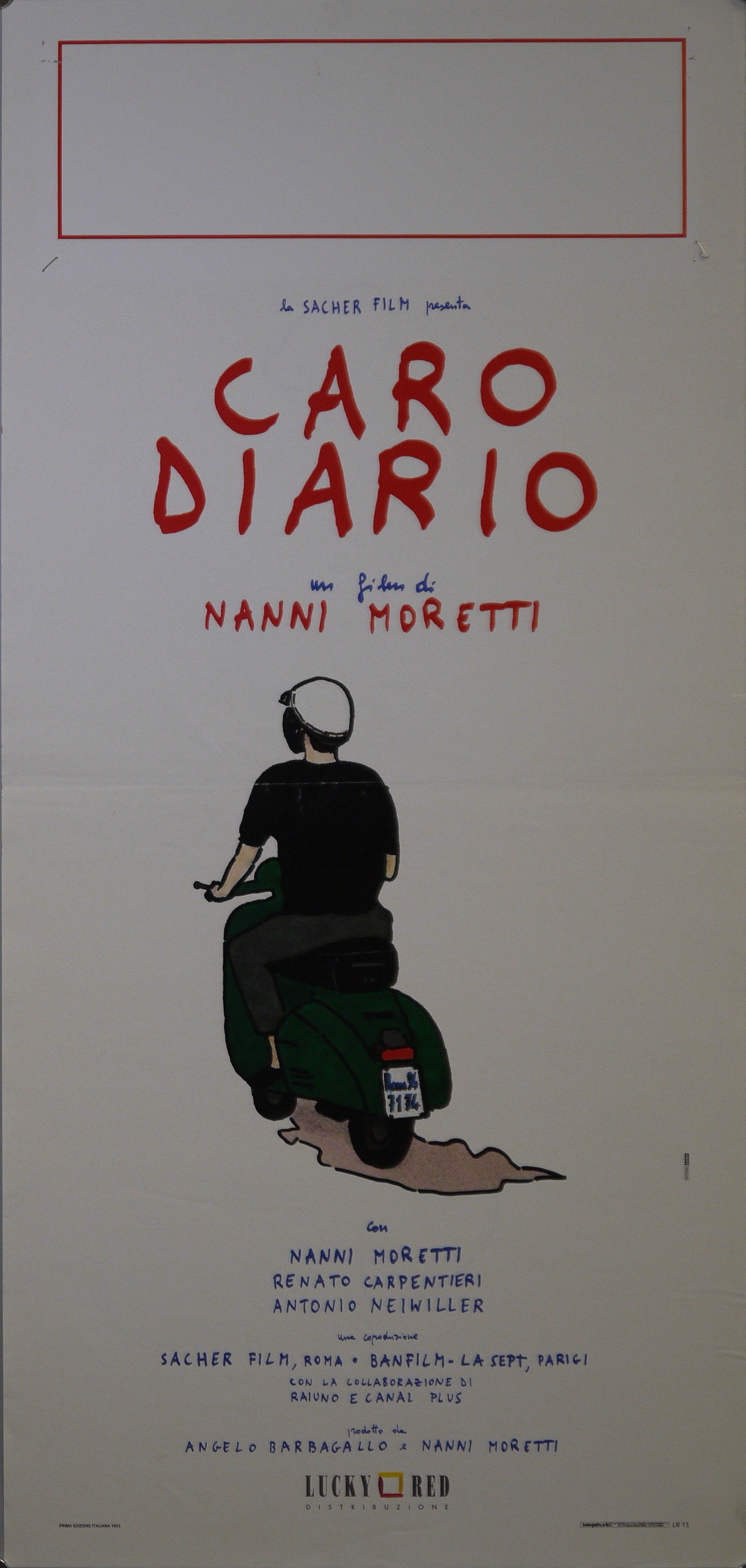Disegno raffigurante Nanni in Vespa (locandina) di Internozero - ambito italiano (fine XX)
