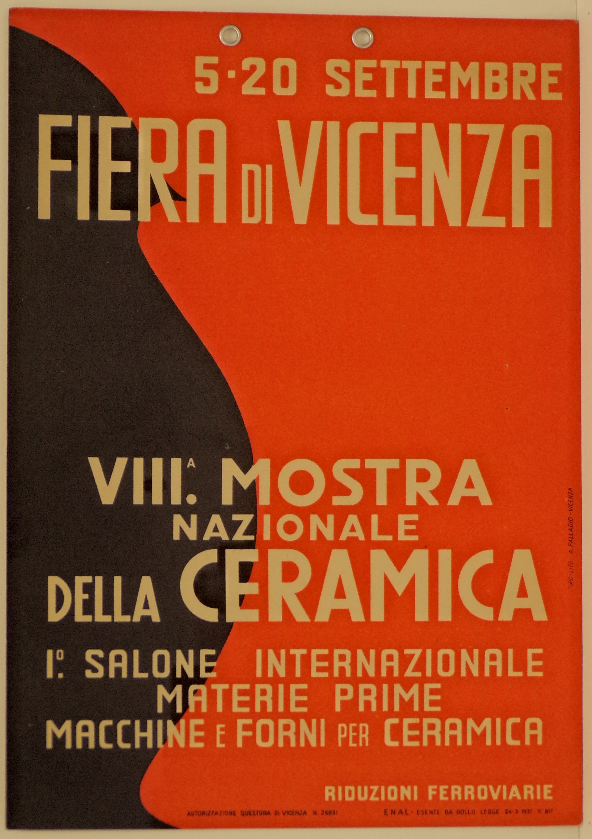 Fogilo bipartito nero e rosso secondo un profilo mistilineo (tabella) - ambito veneto (secondo quarto XX)