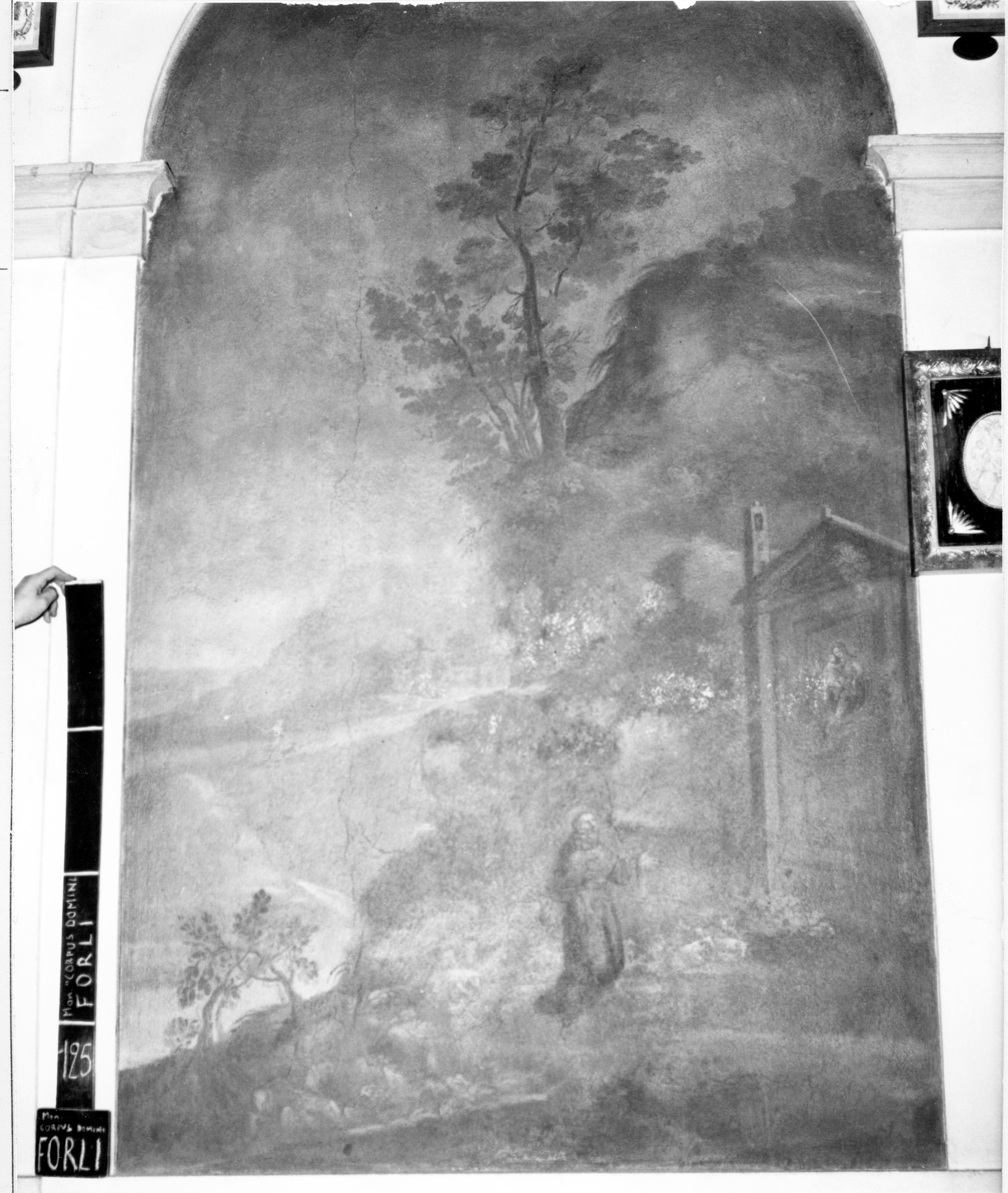 Estasi di San Giuseppe da Copertino davanti a un'immagine della Madonna (dipinto murale, elemento d'insieme) - ambito bolognese (ultimo quarto sec. XVIII)