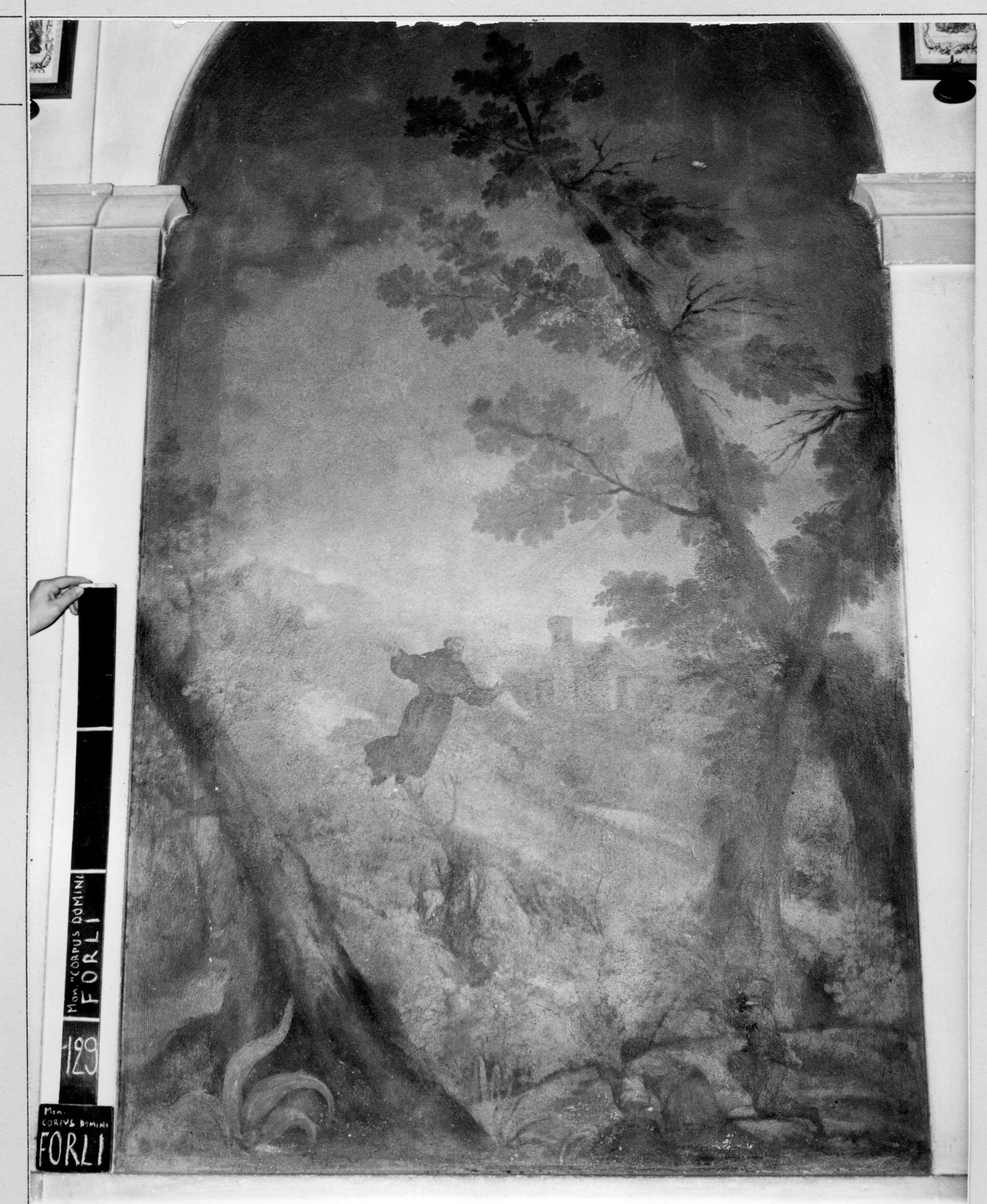 Un episodio di levitazione di San Giuseppe da Copertino (dipinto murale) - ambito bolognese (ultimo quarto sec. XVIII)