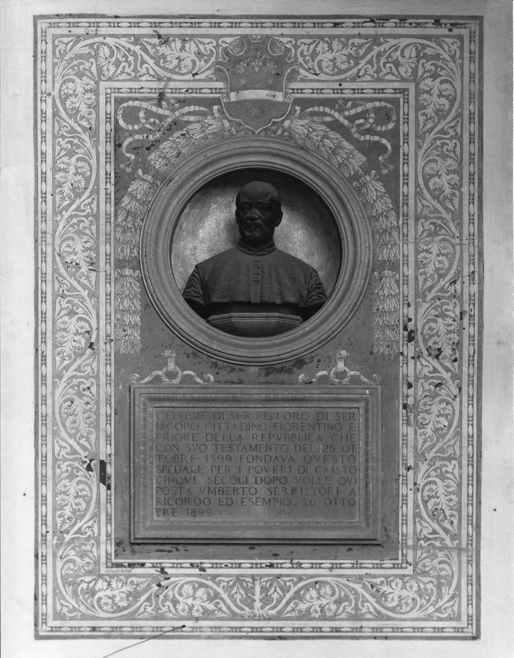 busto di Ser Ristoro (scultura) di Trentanove Gaetano - ambito toscano (sec. XIX)