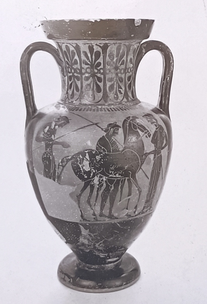anfora, neck-amphora di Officina attica (ultimo quarto SECOLI/ VI a.C)