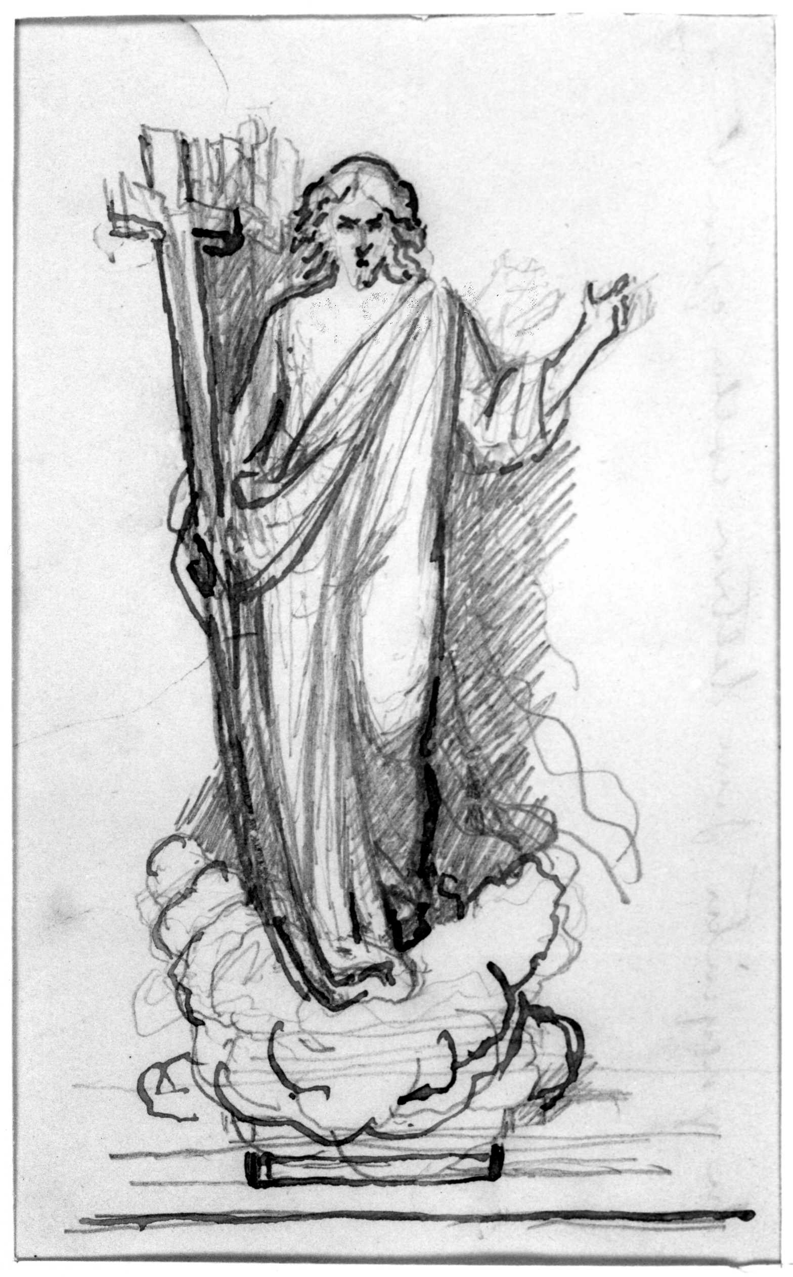 Cristo risorto (disegno preparatorio) di DuprÃ¨ Giovanni (sec. XIX)