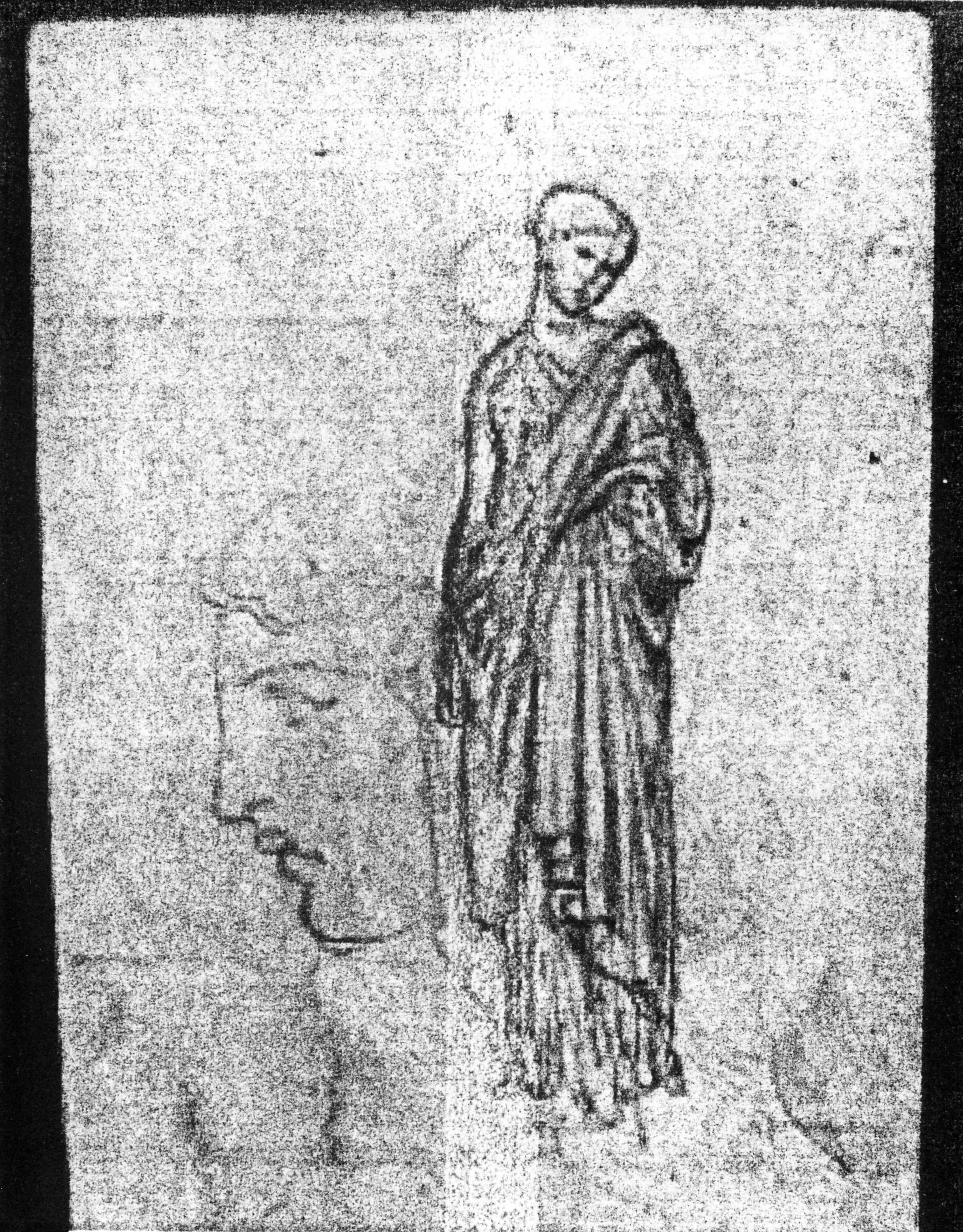 figura femminile panneggiata (disegno) di DuprÃ¨ Giovanni (sec. XIX)