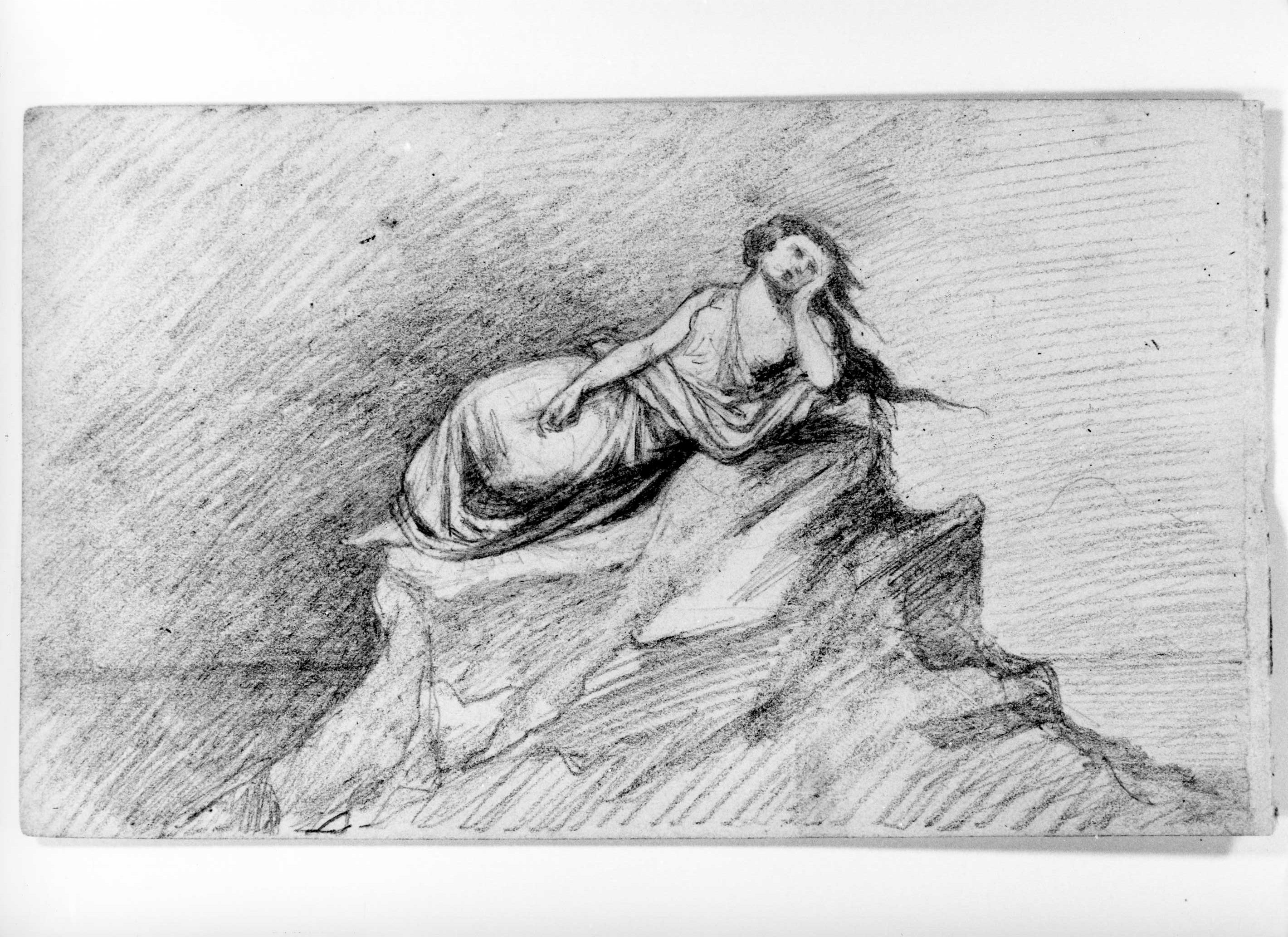 figura femminile panneggiata (disegno) di DuprÃ¨ Giovanni (sec. XIX)