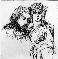 coppia di sposi (disegno) di DuprÃ¨ Giovanni (sec. XIX)