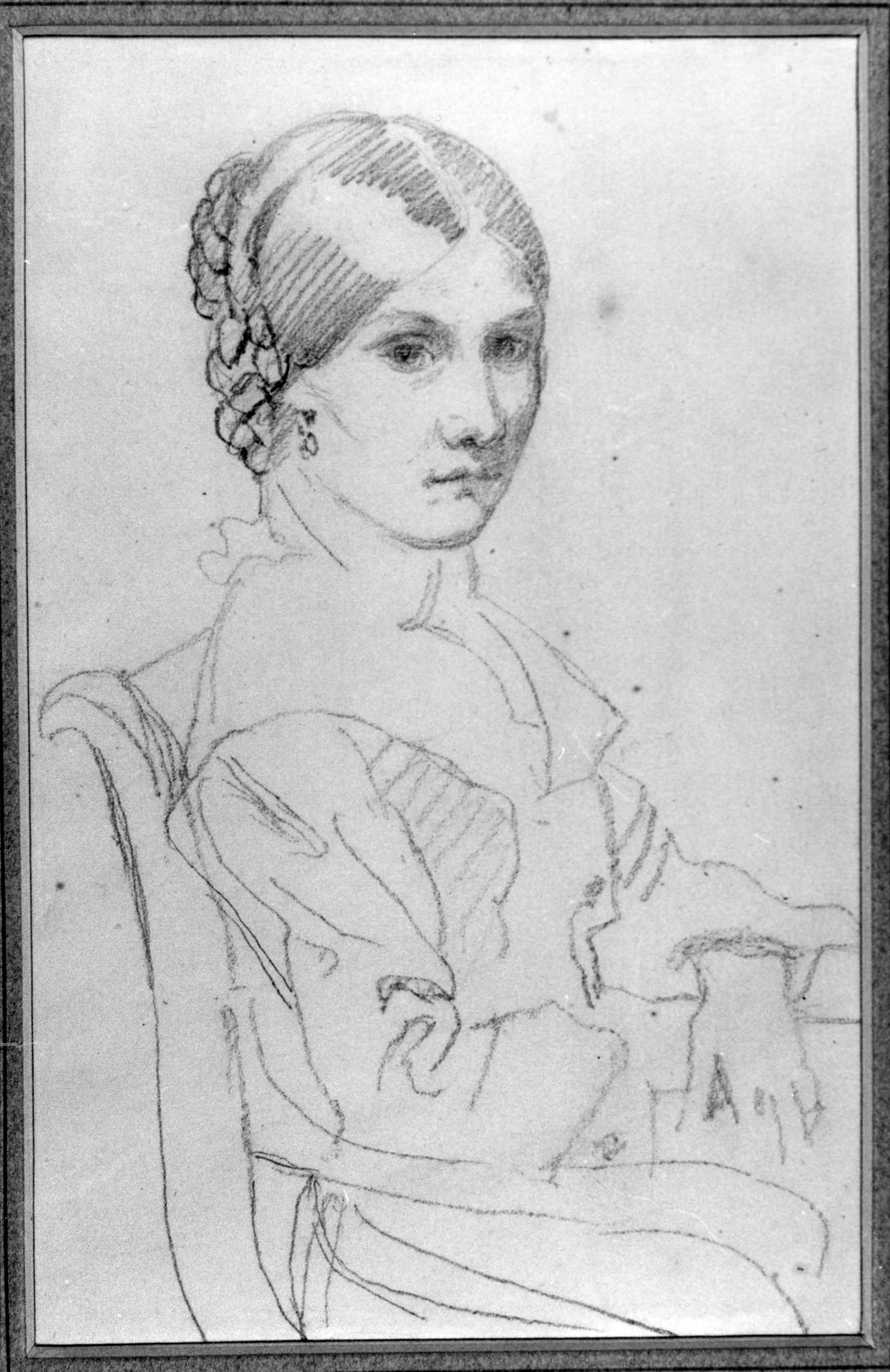 ritratto della figlia Giuseppina, giovane donna (disegno) di DuprÃ¨ Giovanni (sec. XIX)