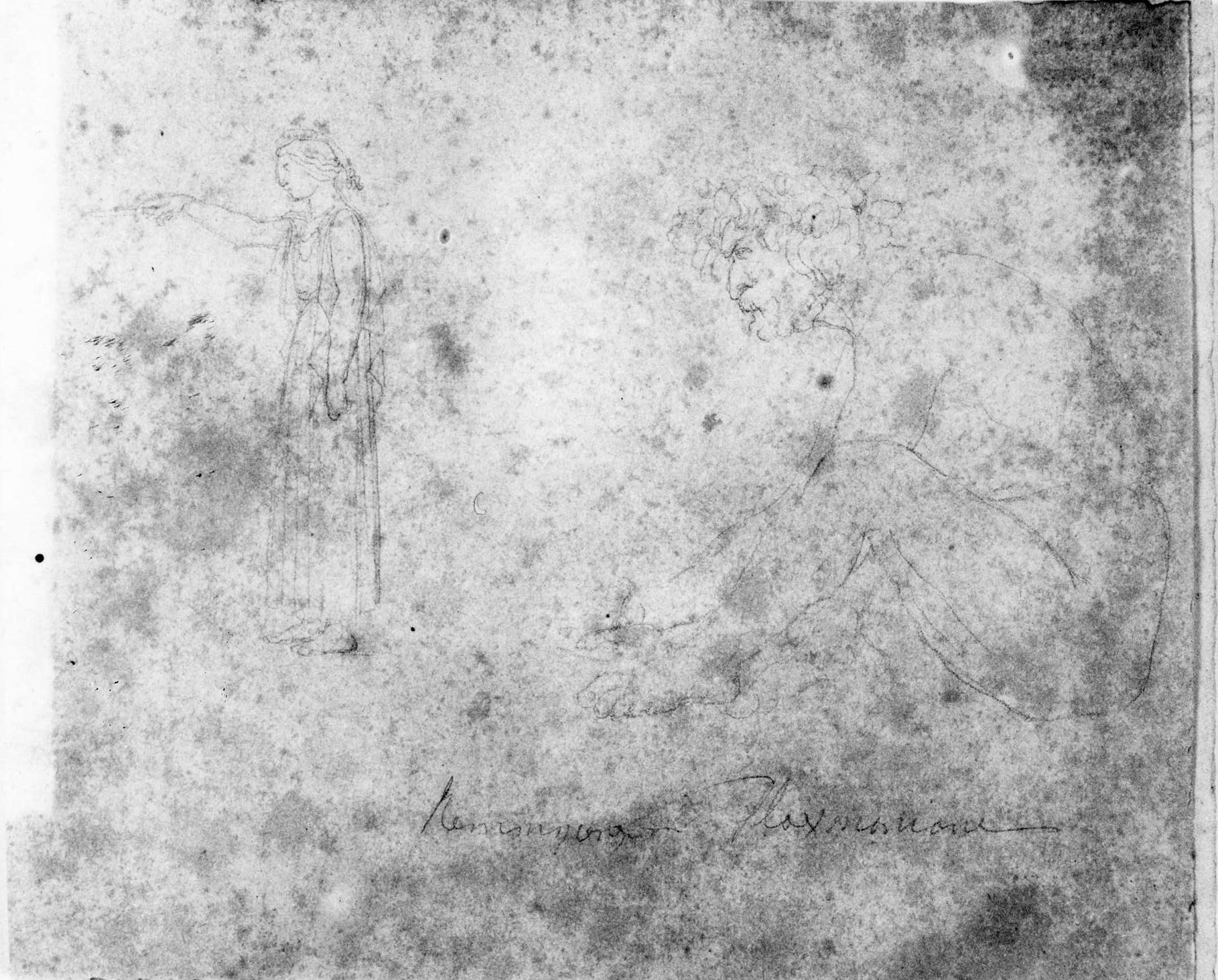 figura femminile e figura maschile nuda (disegno) di DuprÃ¨ Giovanni (sec. XIX)