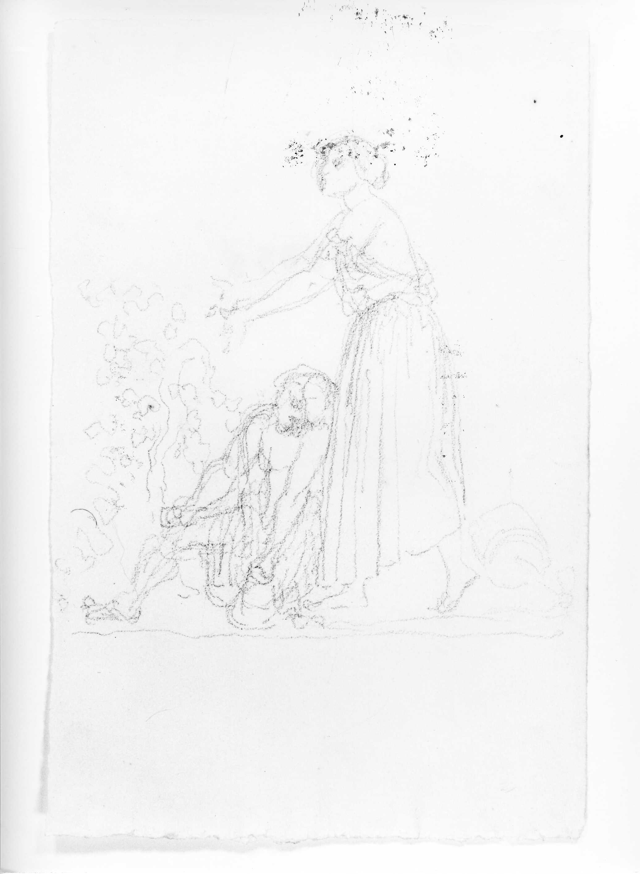figura femminile e figura maschile (disegno) di DuprÃ¨ Giovanni (sec. XIX)