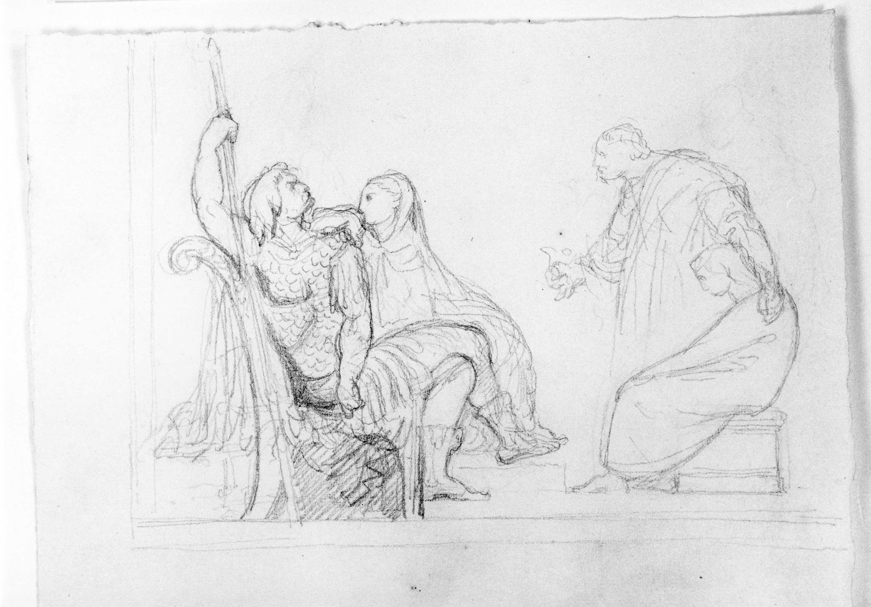 figure maschili e femminili (disegno) di DuprÃ¨ Giovanni (sec. XIX)