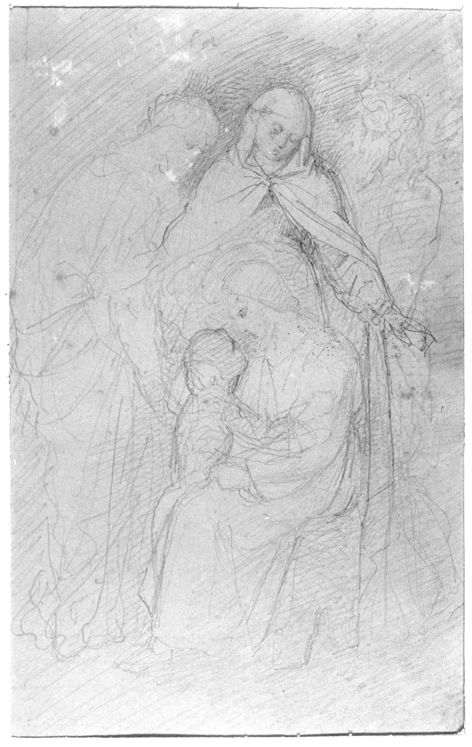 Cristo con un bambino (disegno) di DuprÃ¨ Giovanni (sec. XIX)