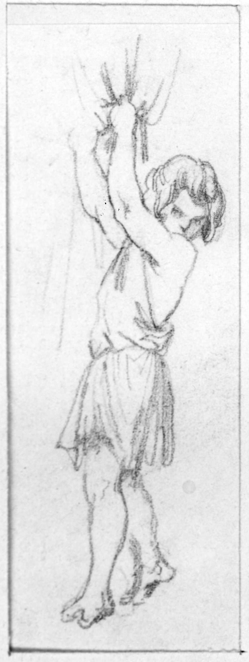 putto reggitenda (disegno preparatorio) di DuprÃ¨ Giovanni (sec. XIX)