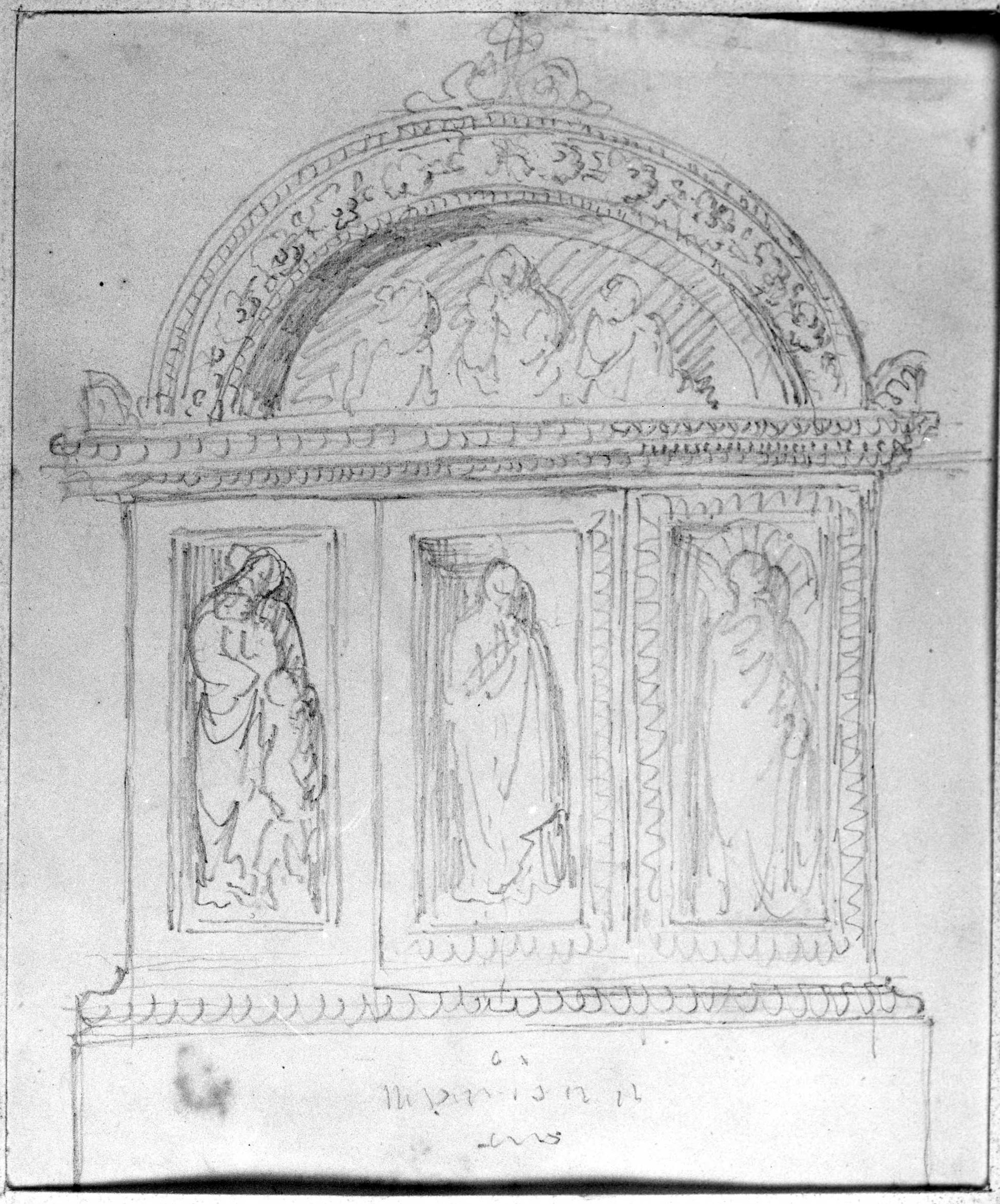 monumento funebre (disegno preparatorio) di DuprÃ¨ Giovanni (sec. XIX)