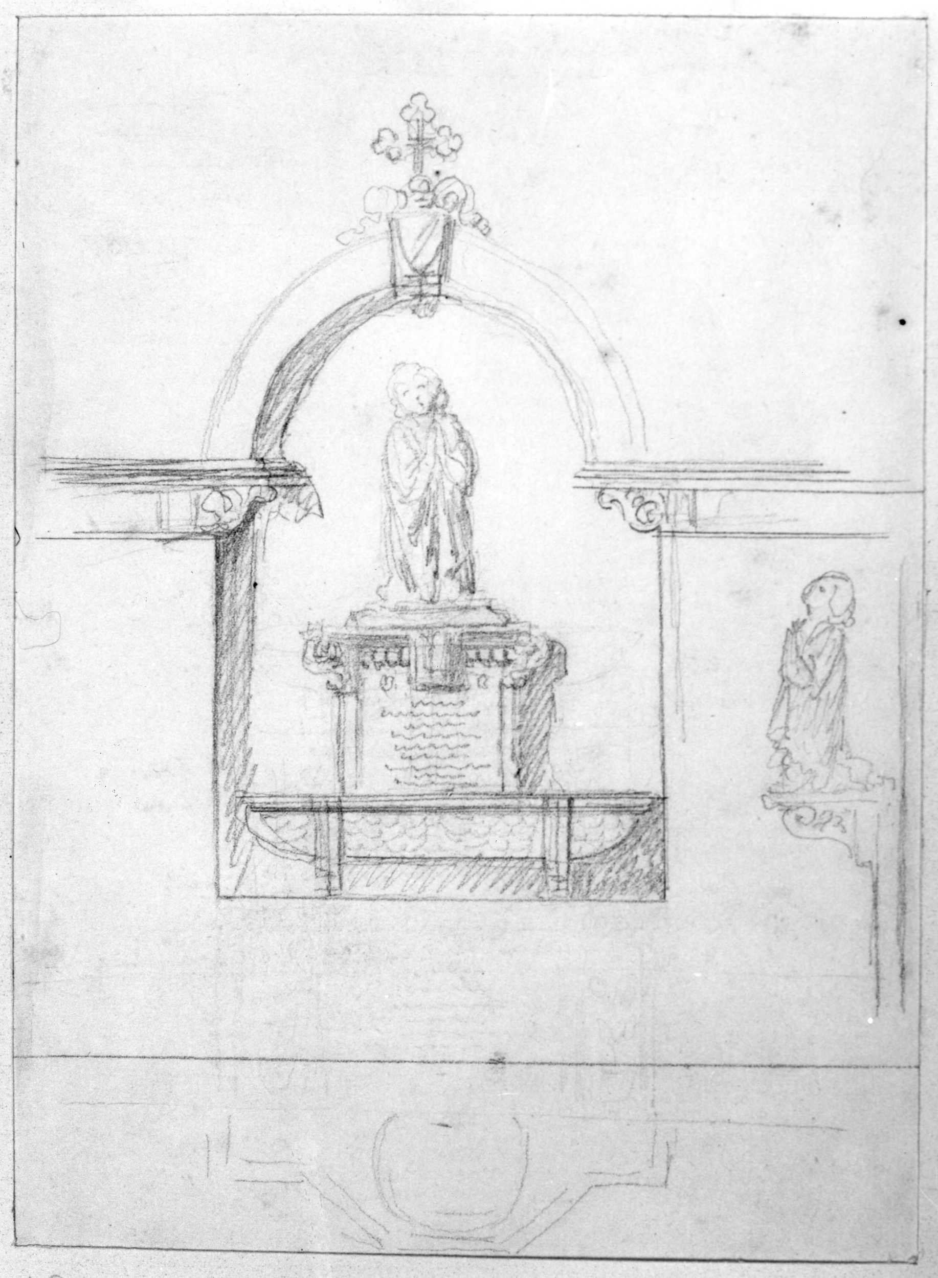 monumento funebre (disegno preparatorio) di DuprÃ¨ Giovanni (sec. XIX)