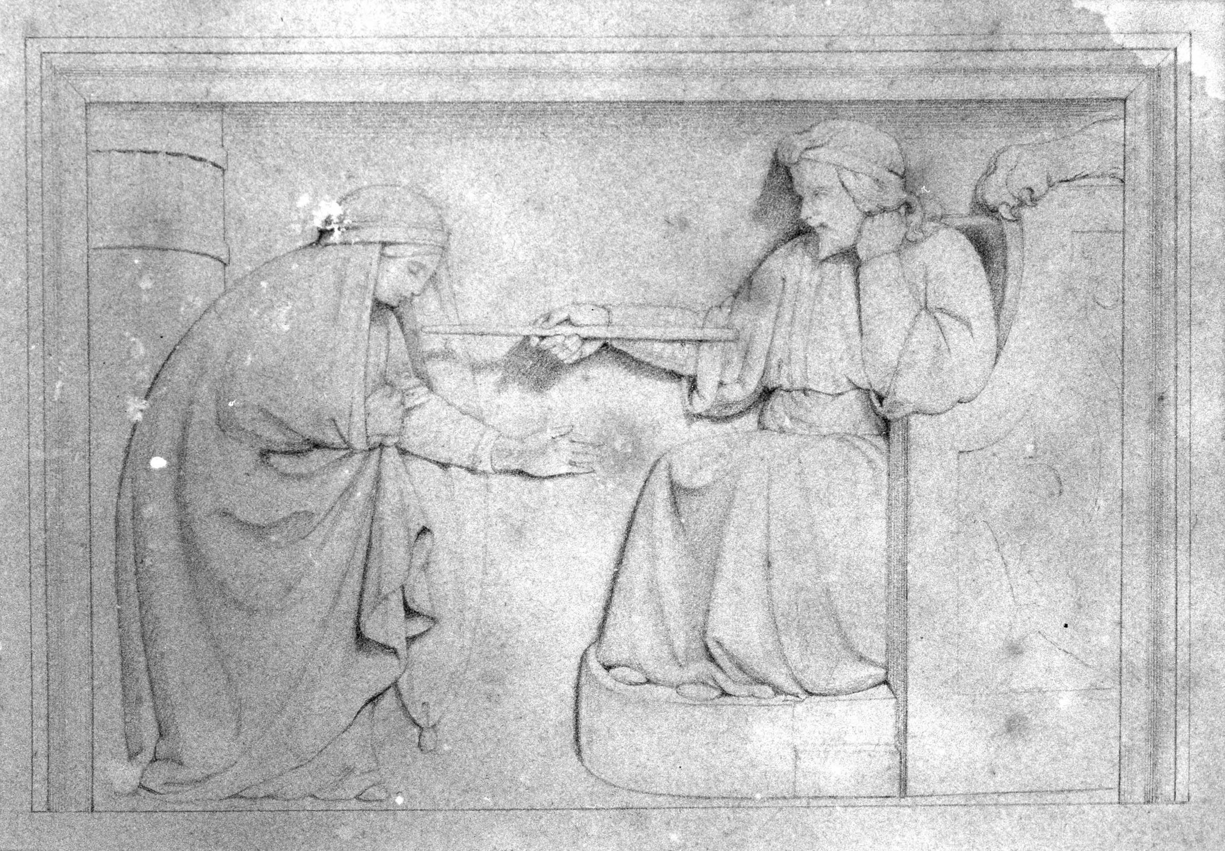 Ester e Assuero (disegno preparatorio) di DuprÃ¨ Giovanni (sec. XIX)