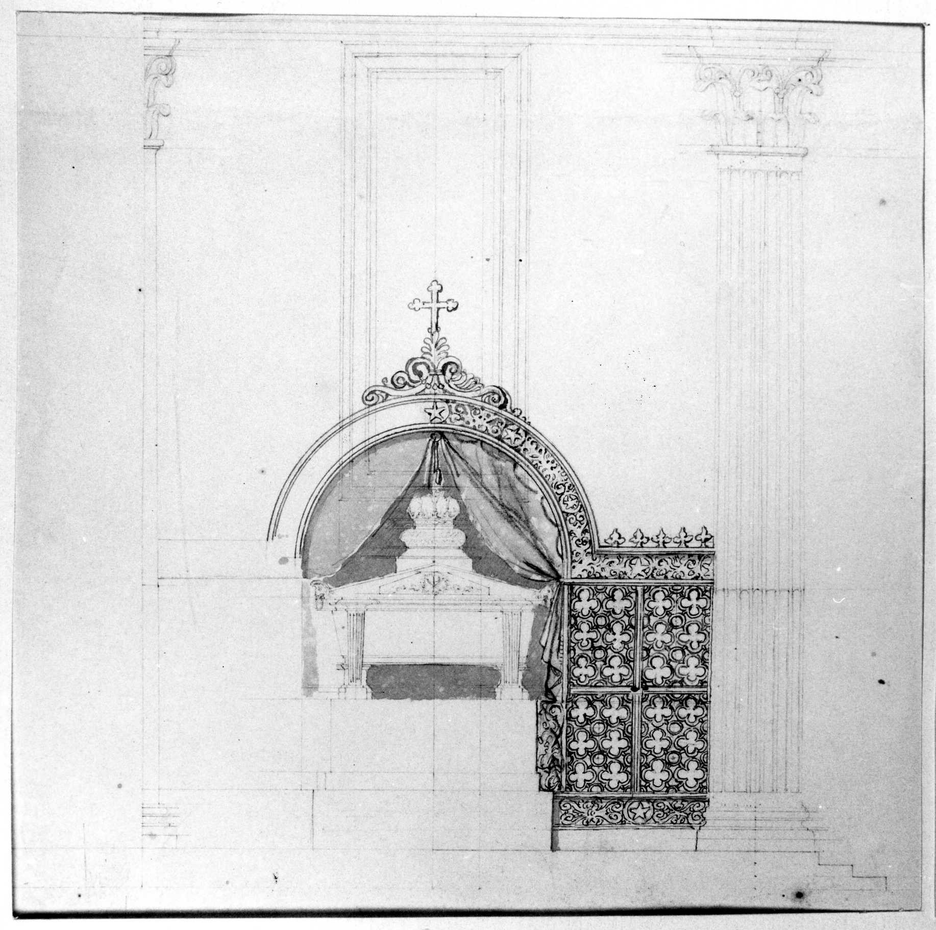 tomba a sarcofago (disegno) di DuprÃ¨ Giovanni (sec. XIX)