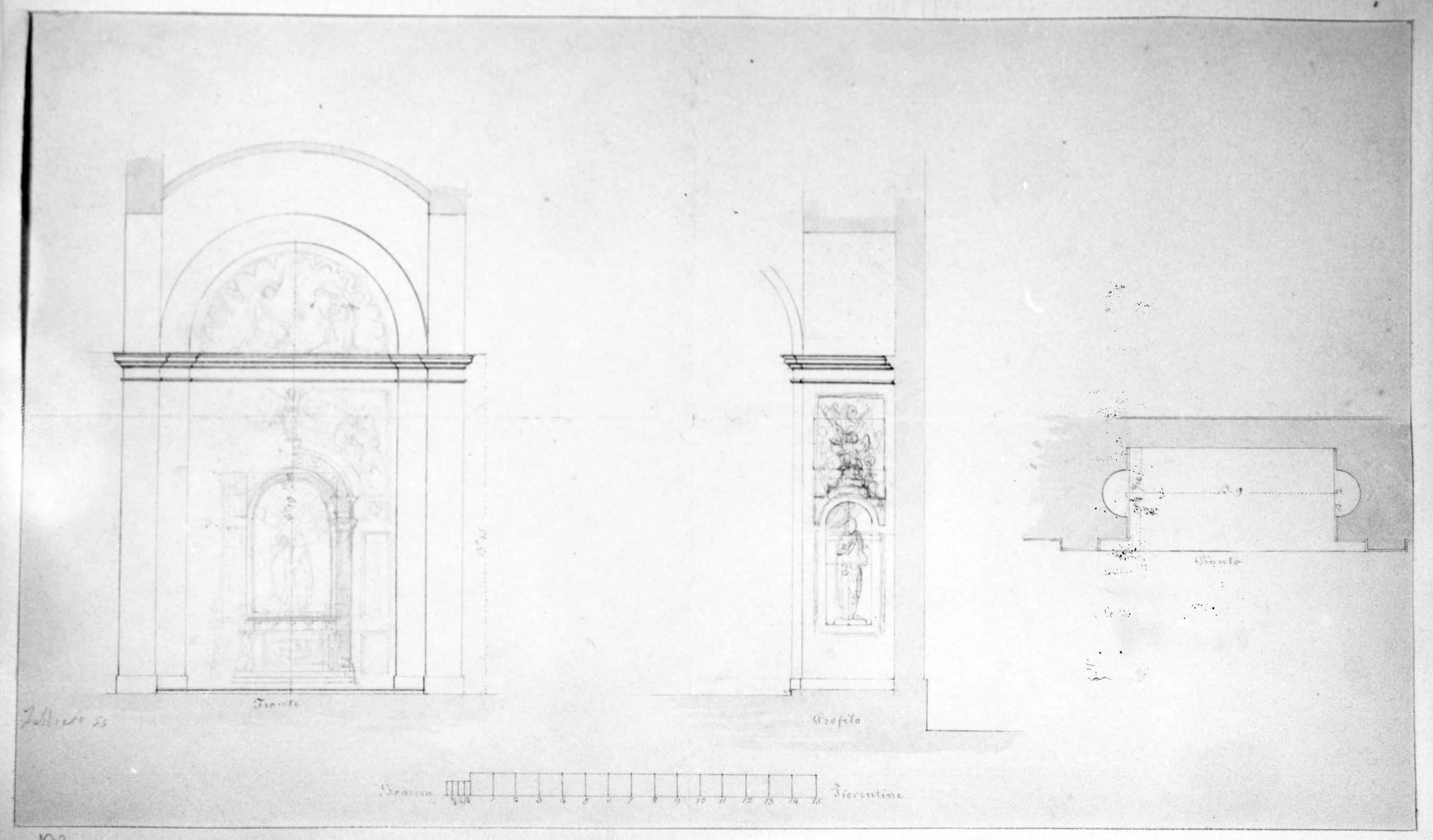 architettura (disegno) di DuprÃ¨ Giovanni (sec. XIX)