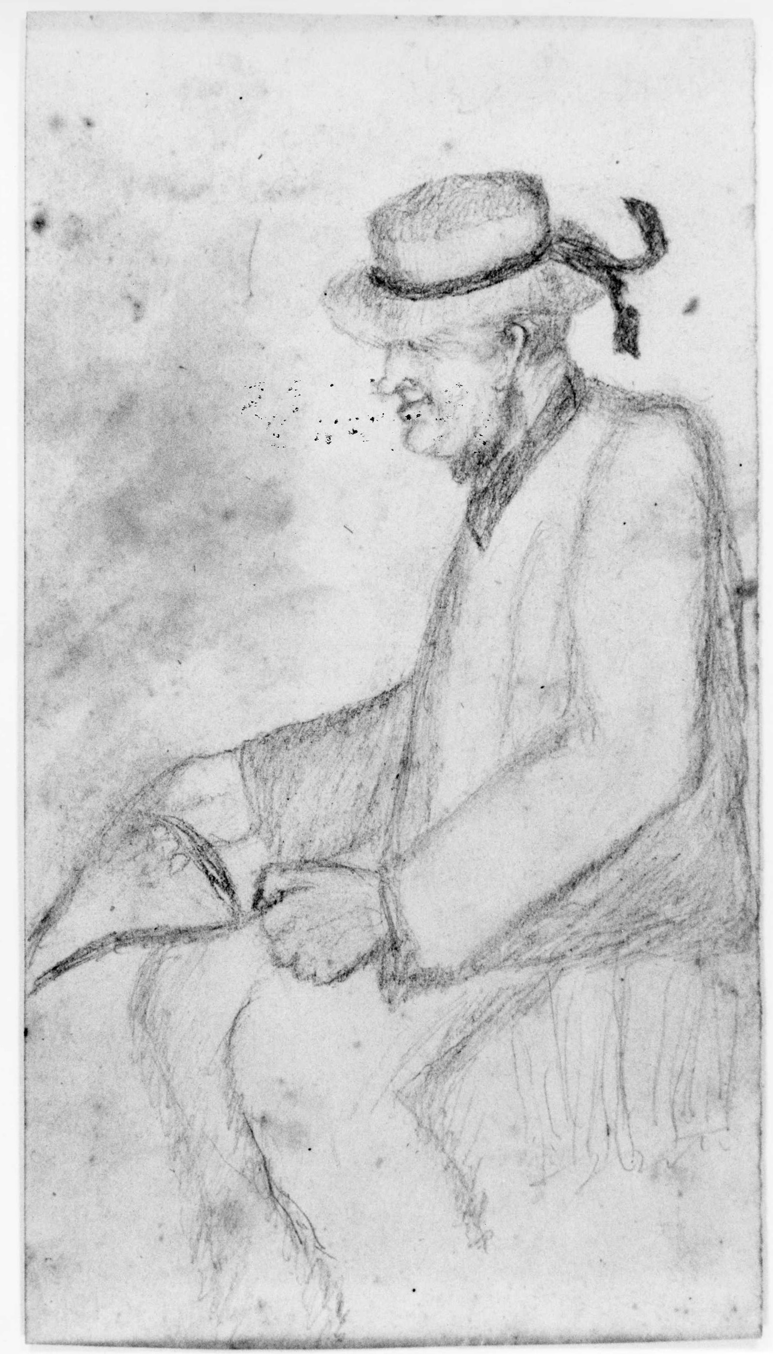 ritratto del vetturino, ritratto d'uomo (disegno) di DuprÃ¨ Giovanni (sec. XIX)