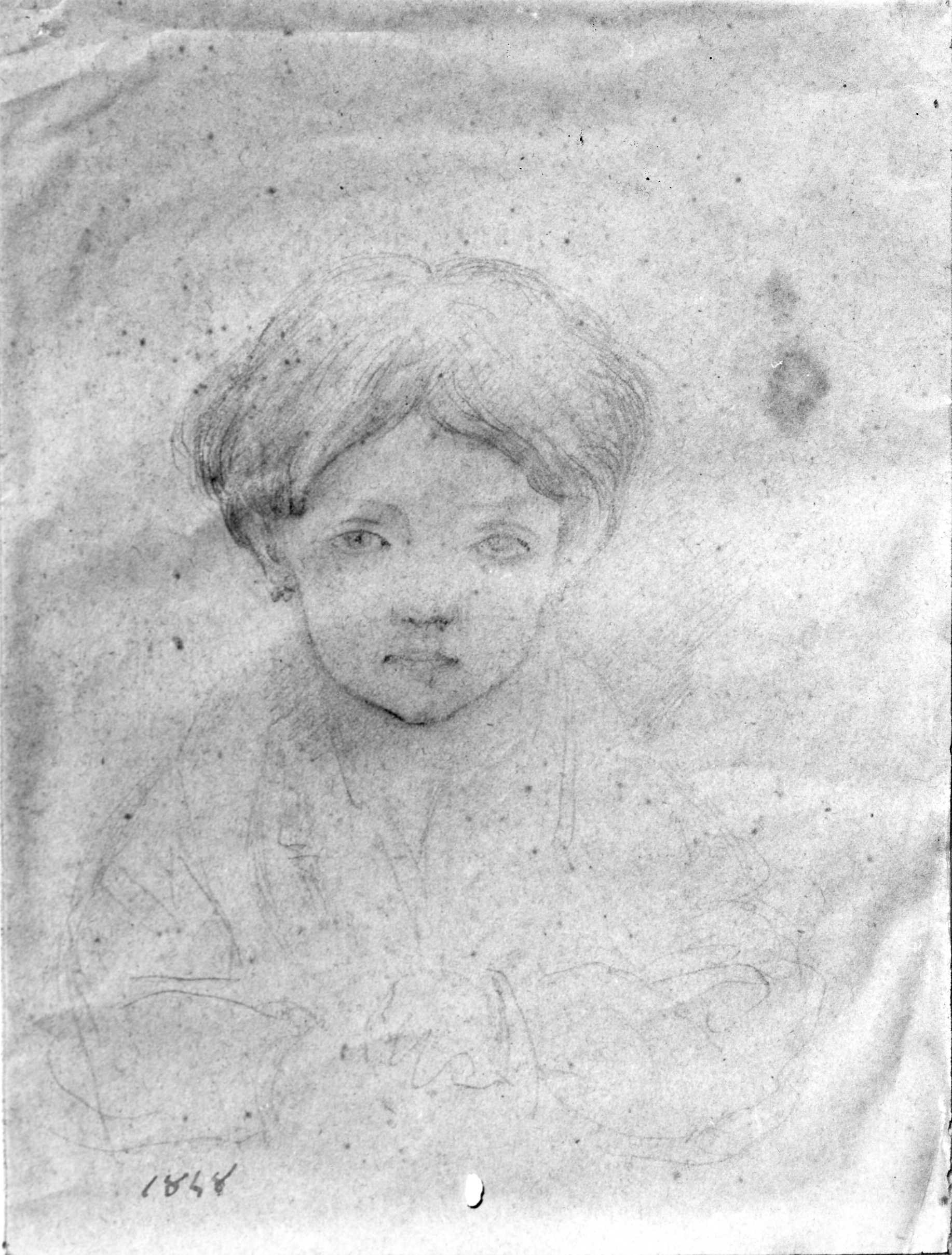 ritratto del piccolo conte Golino (?), ritratto di bambino (disegno) di DuprÃ¨ Giovanni (sec. XIX)