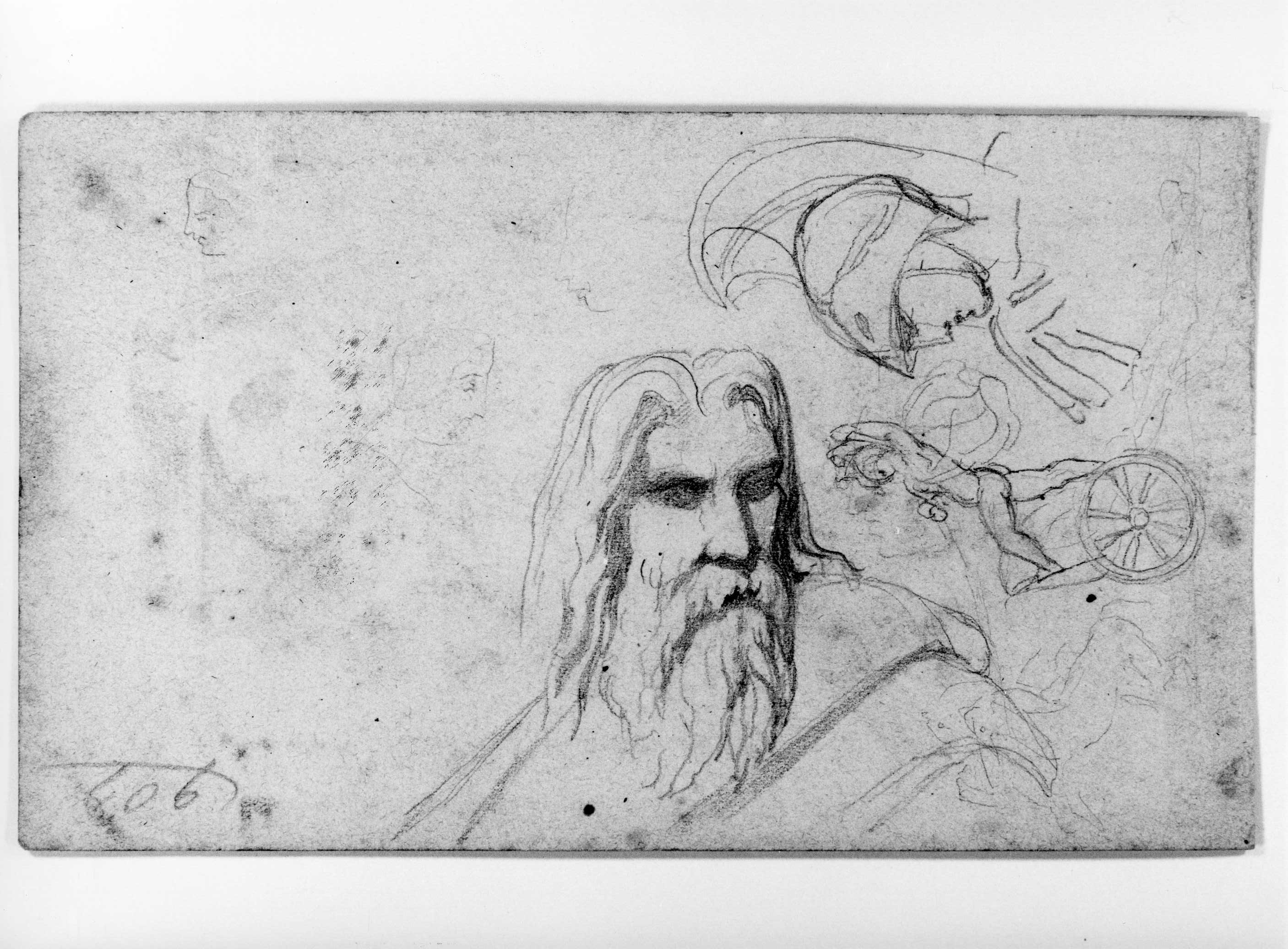 testa d'uomo con barba (disegno) di DuprÃ¨ Giovanni (sec. XIX)