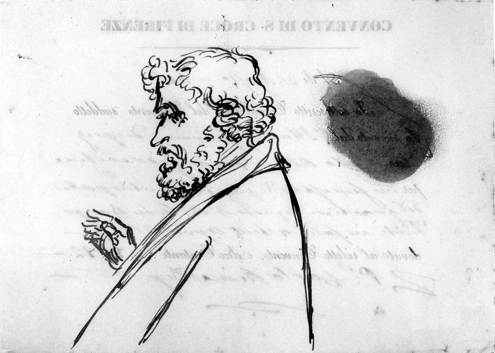 busto di uomo (disegno) di DuprÃ¨ Giovanni (sec. XIX)