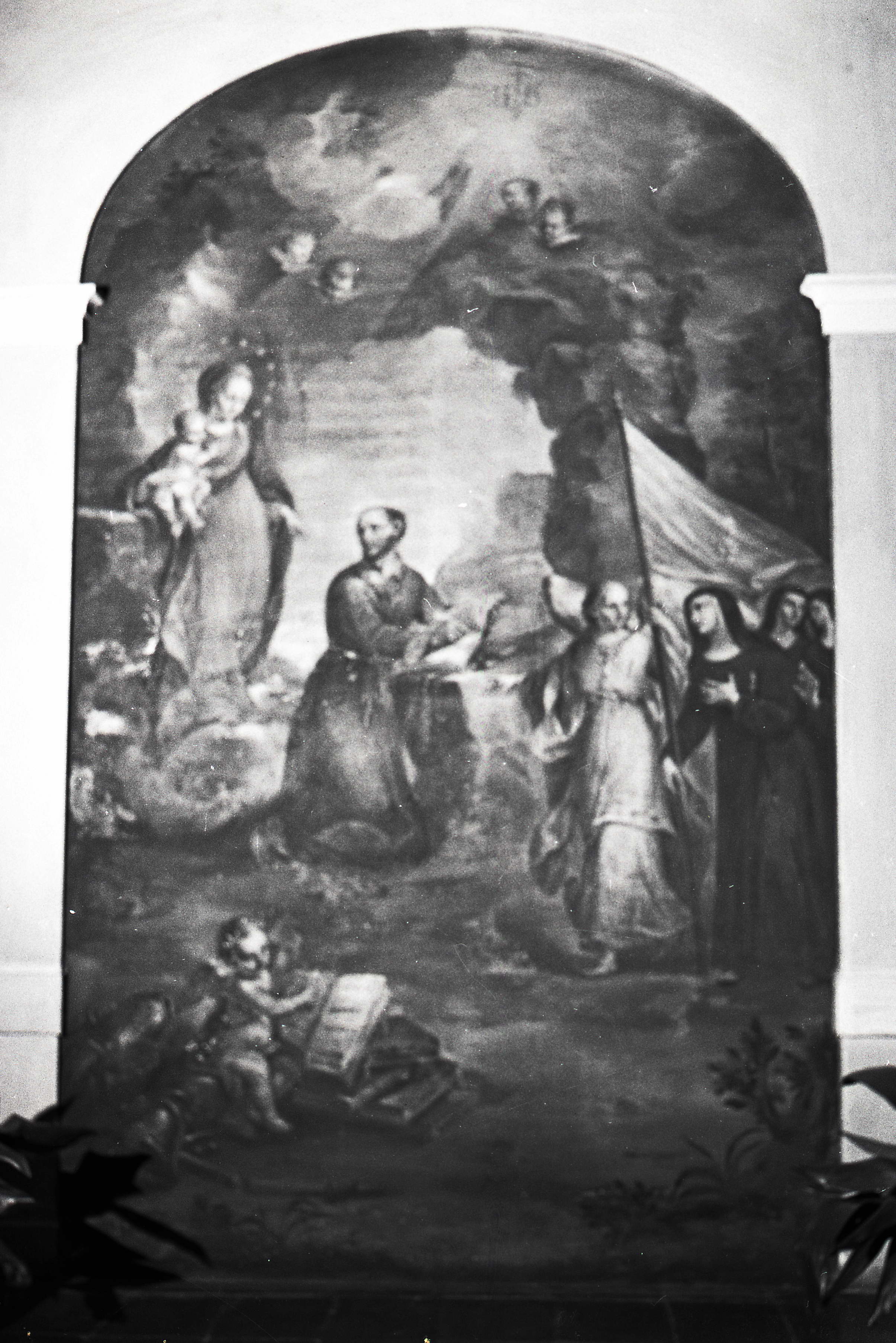 Madonna con il Bambino, Sant'Ignazio di Loyola, angeli e clarisse (dipinto, elemento d'insieme) - ambito bolognese (ultimo quarto XVIII)