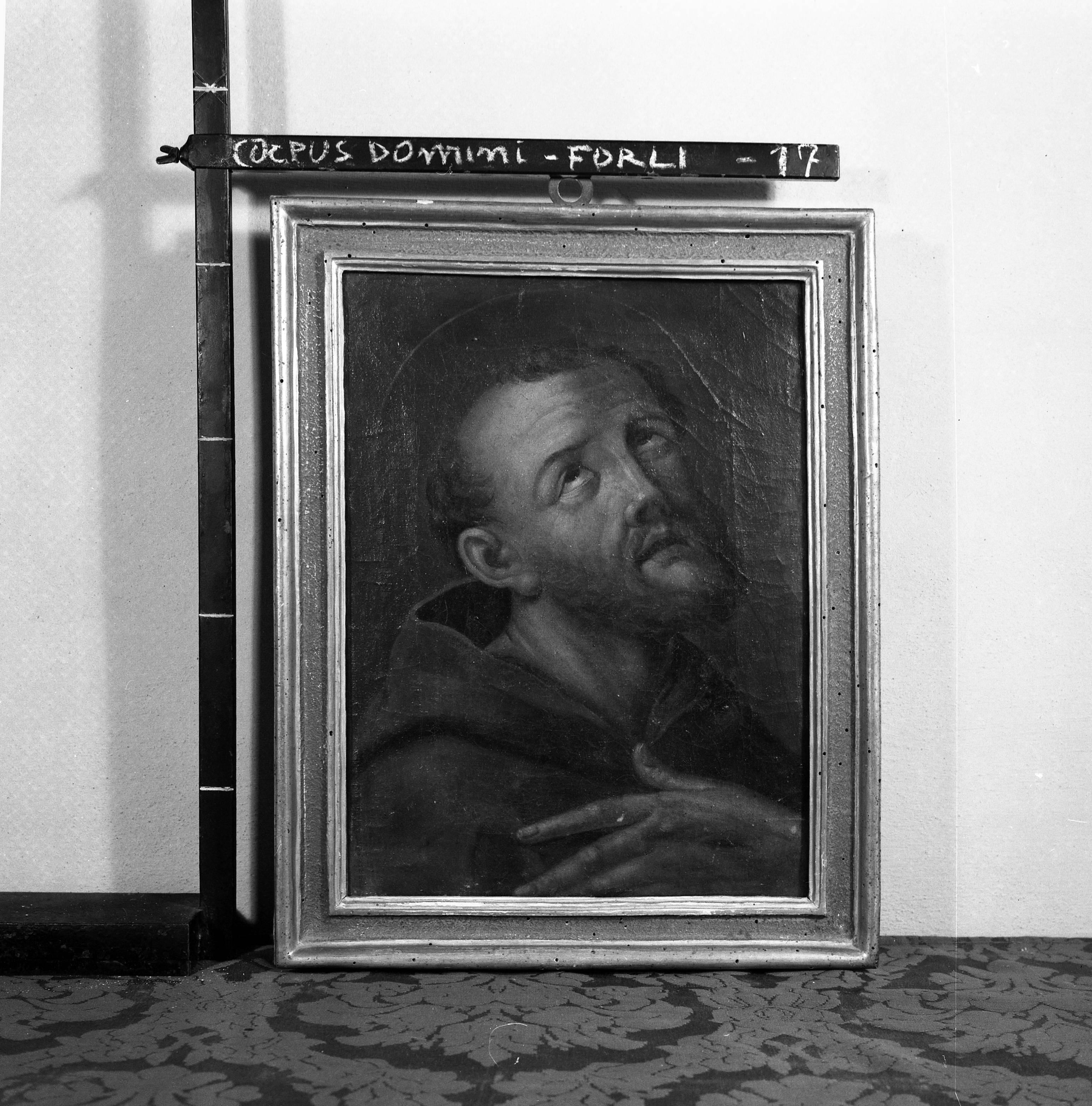 Testa di San Francesco d'Assisi (dipinto, opera isolata) - ambito romagnolo (XVIII)