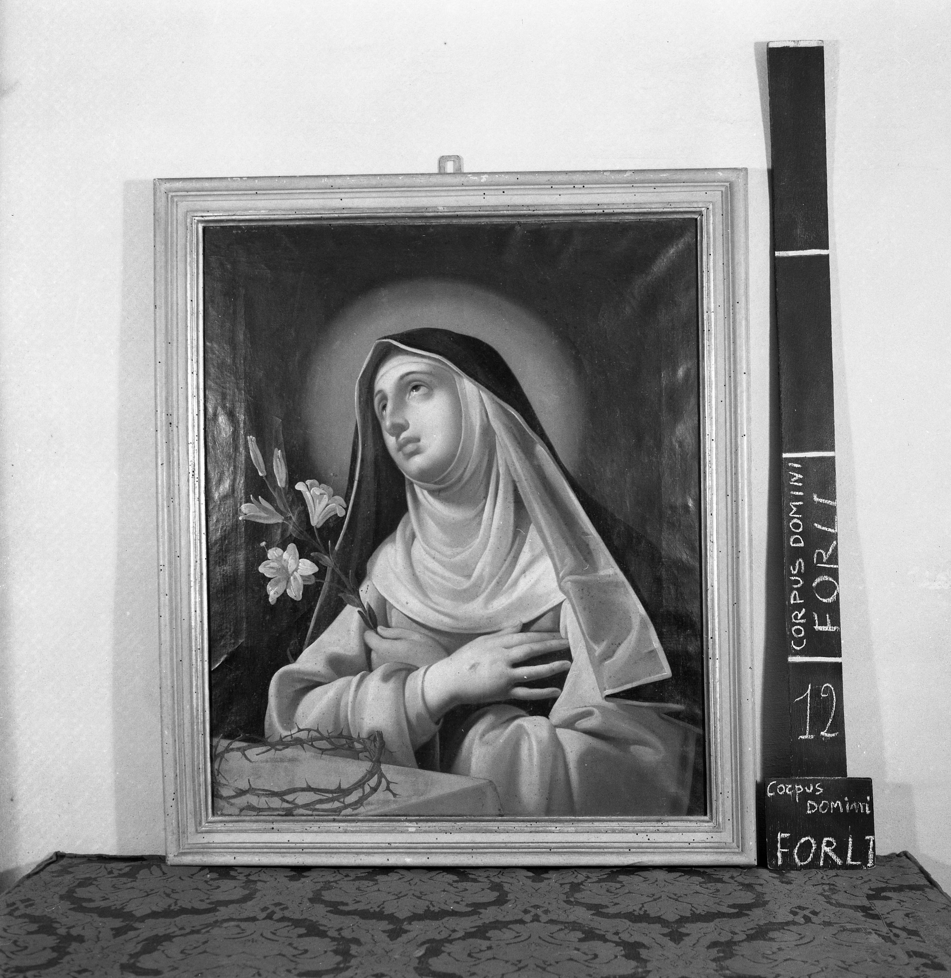 Santa Caterina da Siena in adorazione (dipinto, pendant) - ambito romagnolo (XIX)