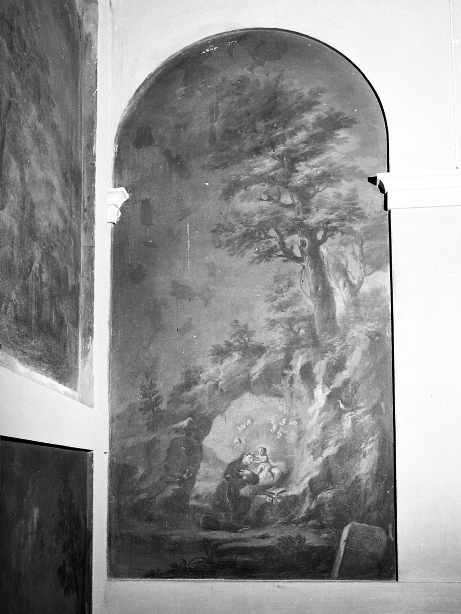 Sant'Antonio da Padova in adorazione di Gesù Bambino (dipinto, elemento d'insieme) - ambito bolognese (ultimo quarto XVIII)