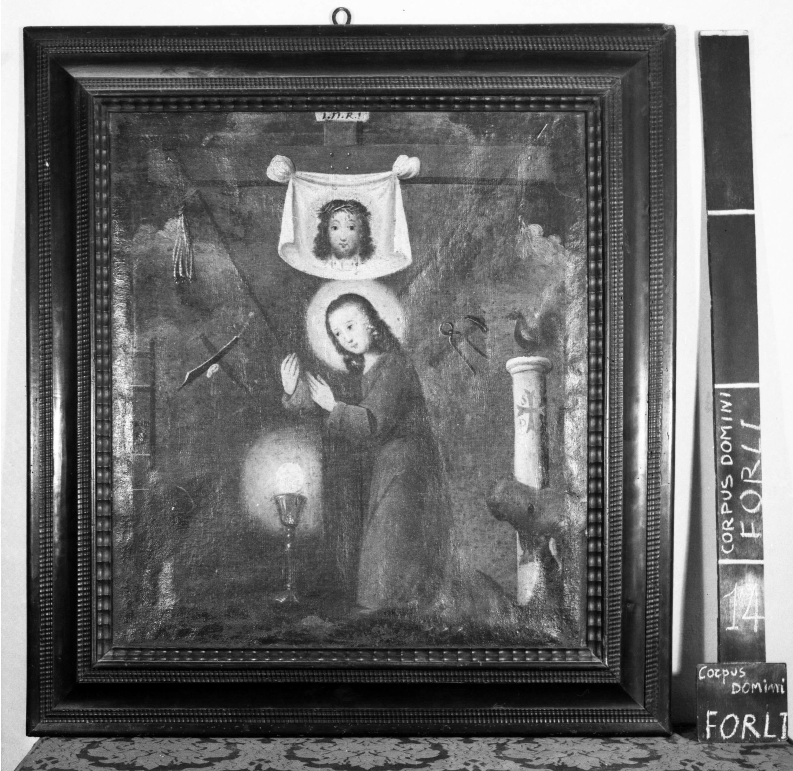 Gesù in ginocchio davanti alla croce (dipinto, opera isolata) - ambito romagnolo (seconda metà XVII)