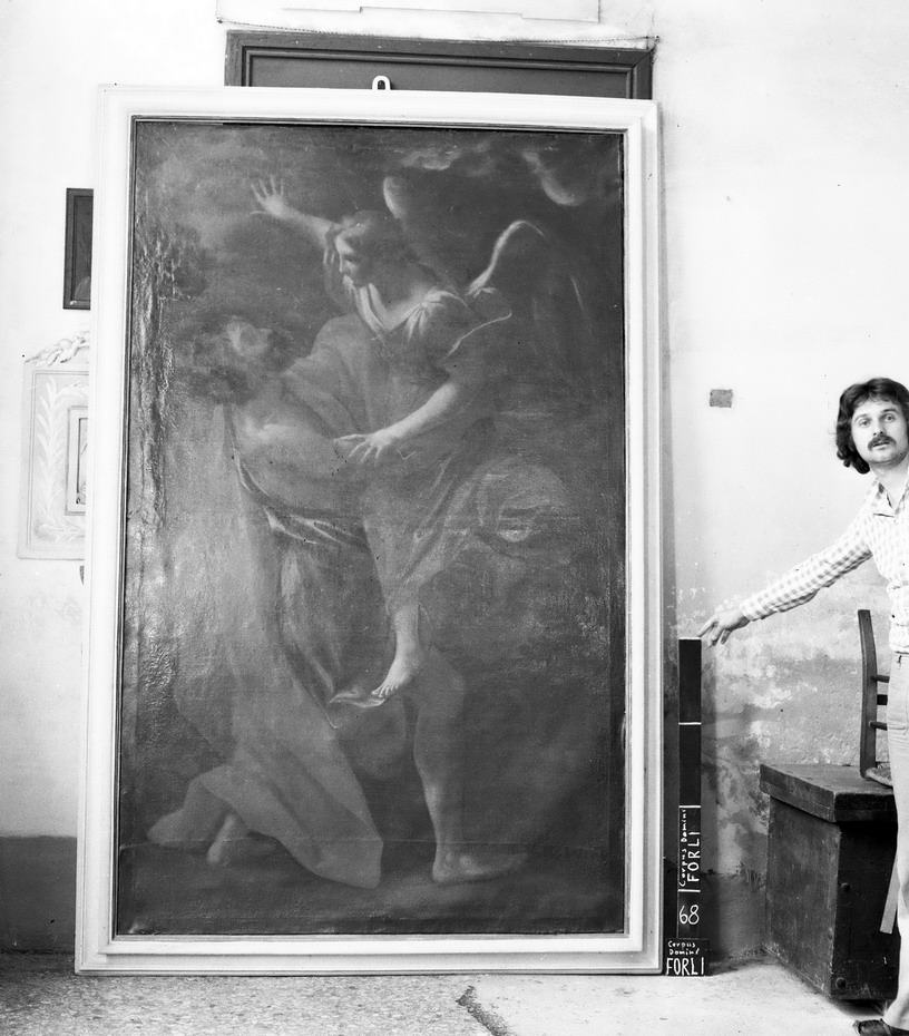 Giacobbe lotta con l'angelo (dipinto, opera isolata) - ambito emiliano (XVII)